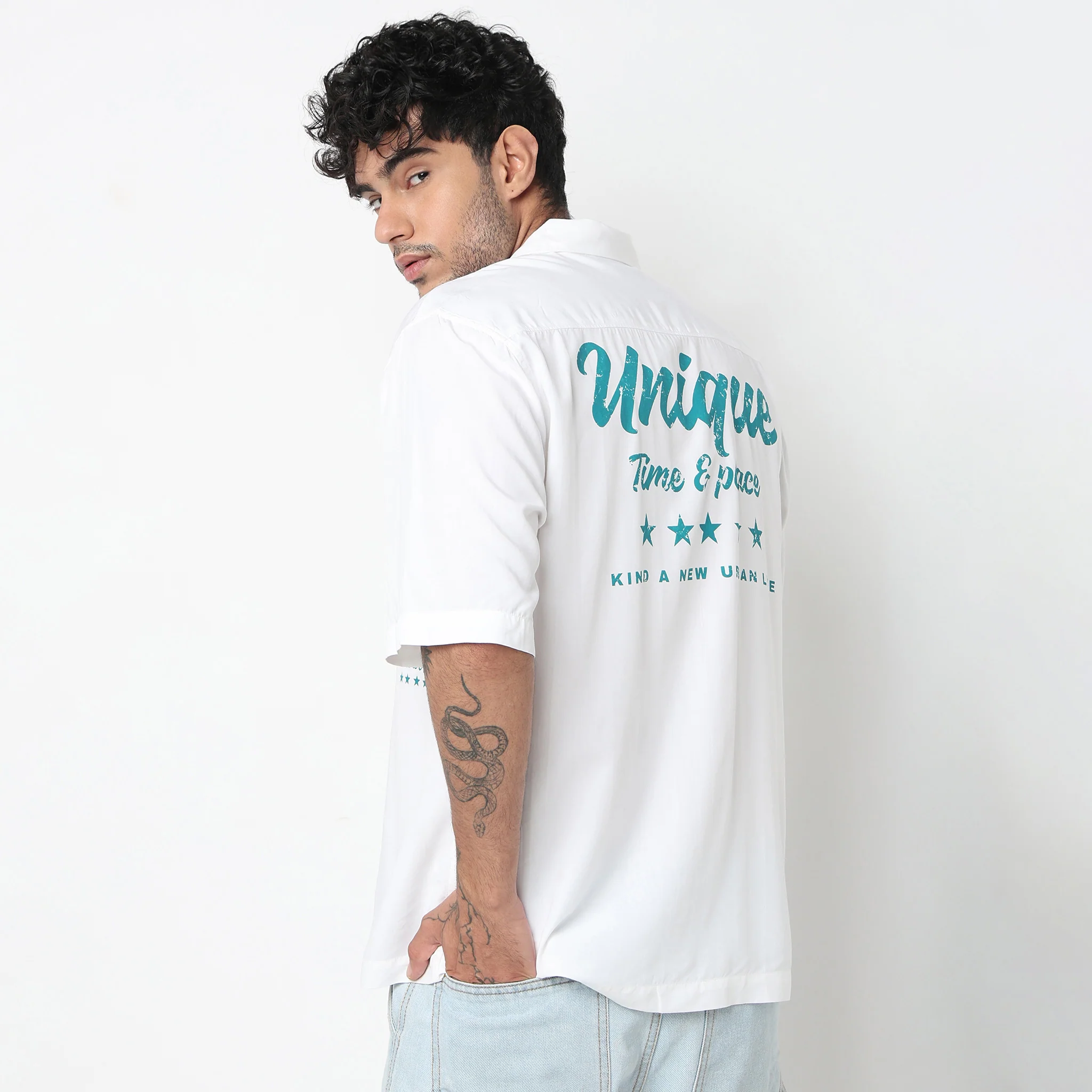 Cotton Solid Cuban Shirt - Image 3