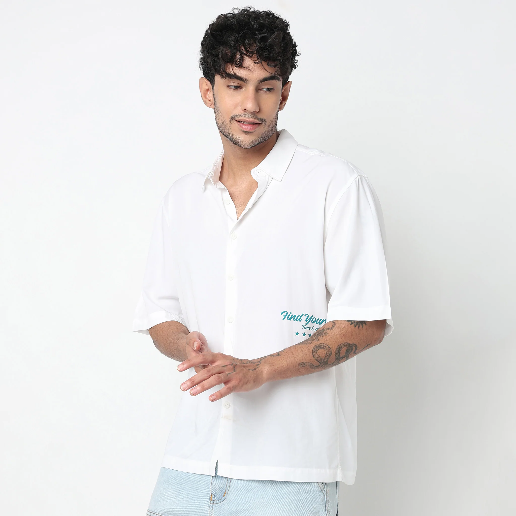 Cotton Solid Cuban Shirt - Image 5