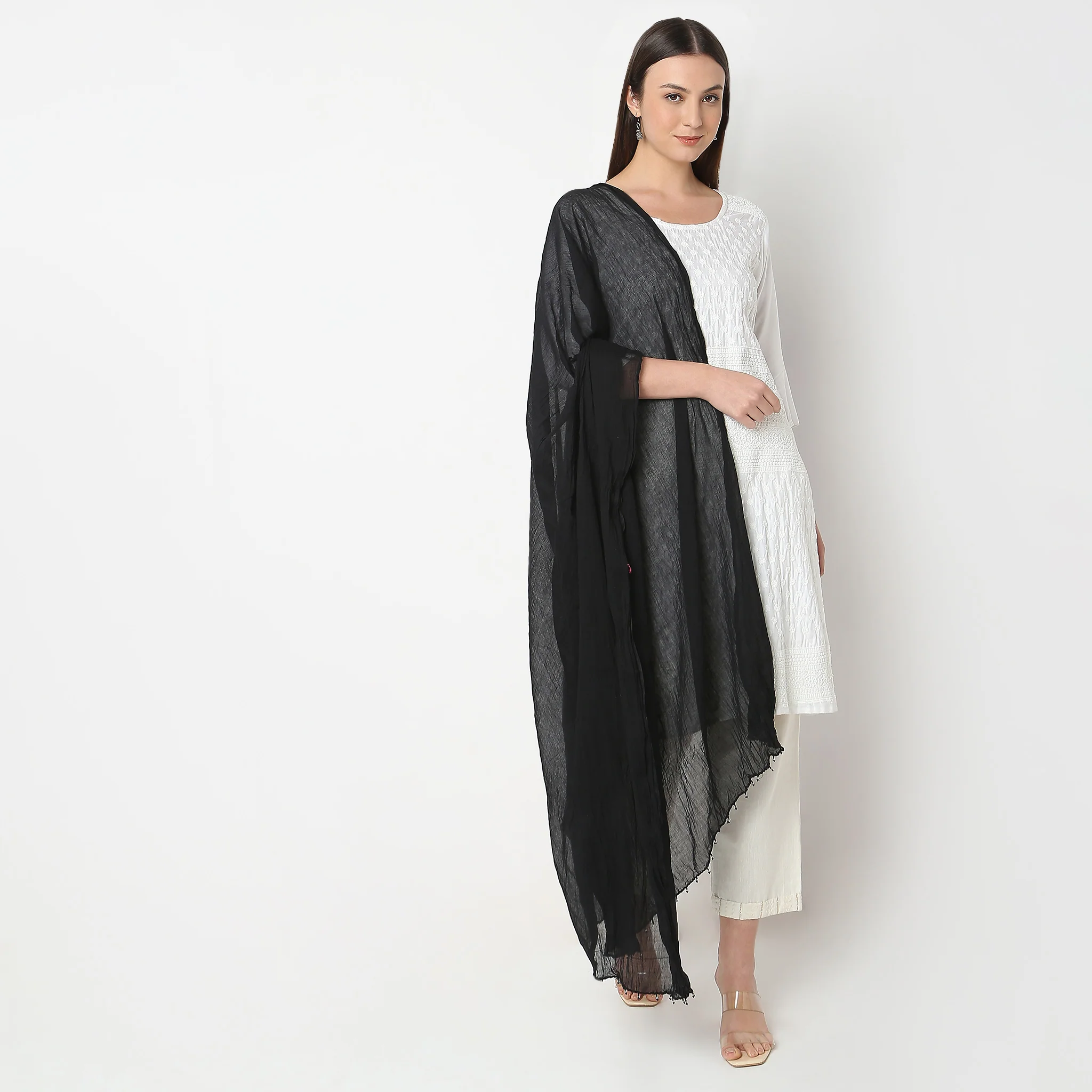 Woven Cotton Solid Dupatta - Image 10