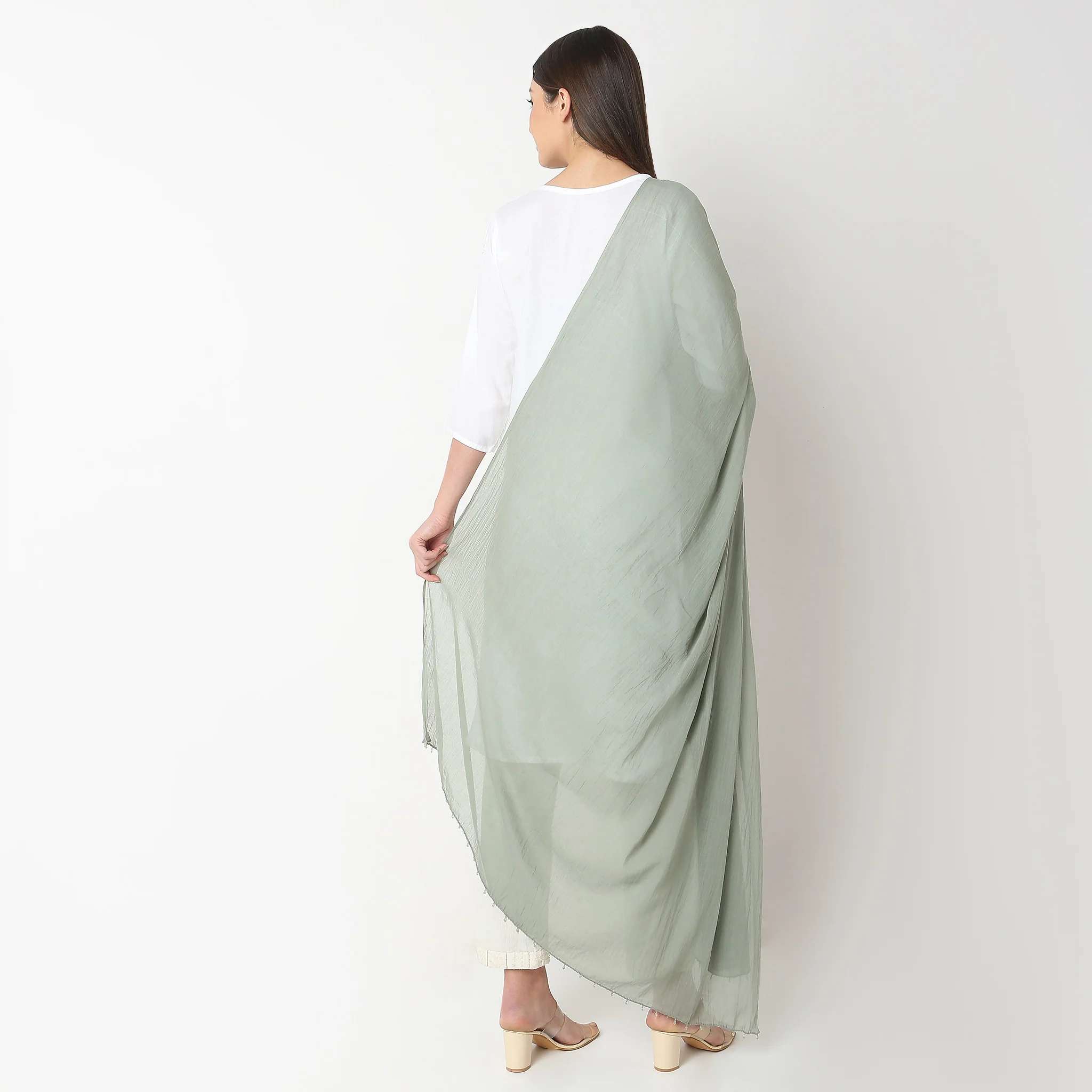 Woven Cotton Solid Dupatta - Image 14
