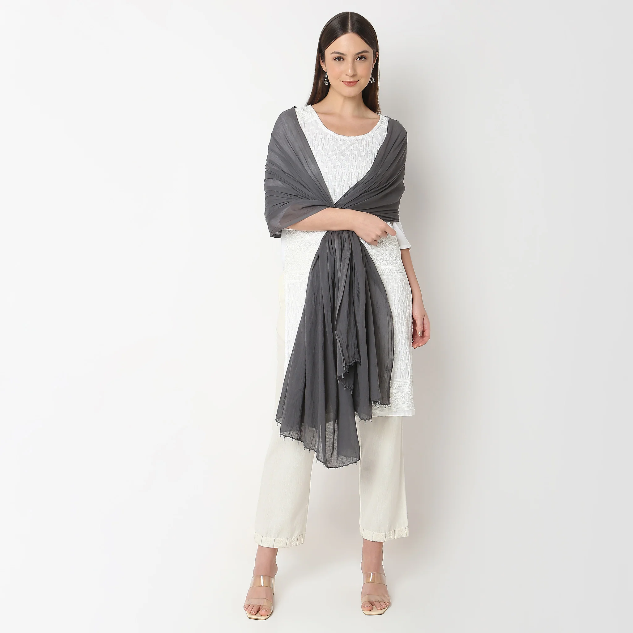 Woven Cotton Solid Dupatta - Image 16