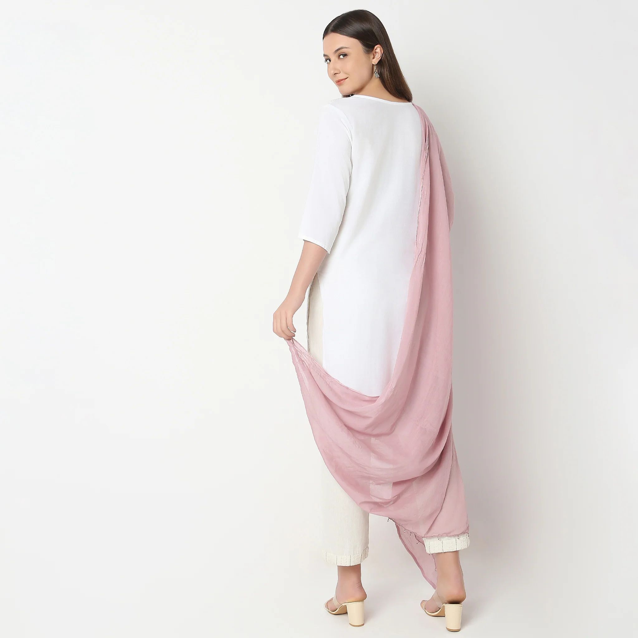 Woven Cotton Solid Dupatta - Image 23