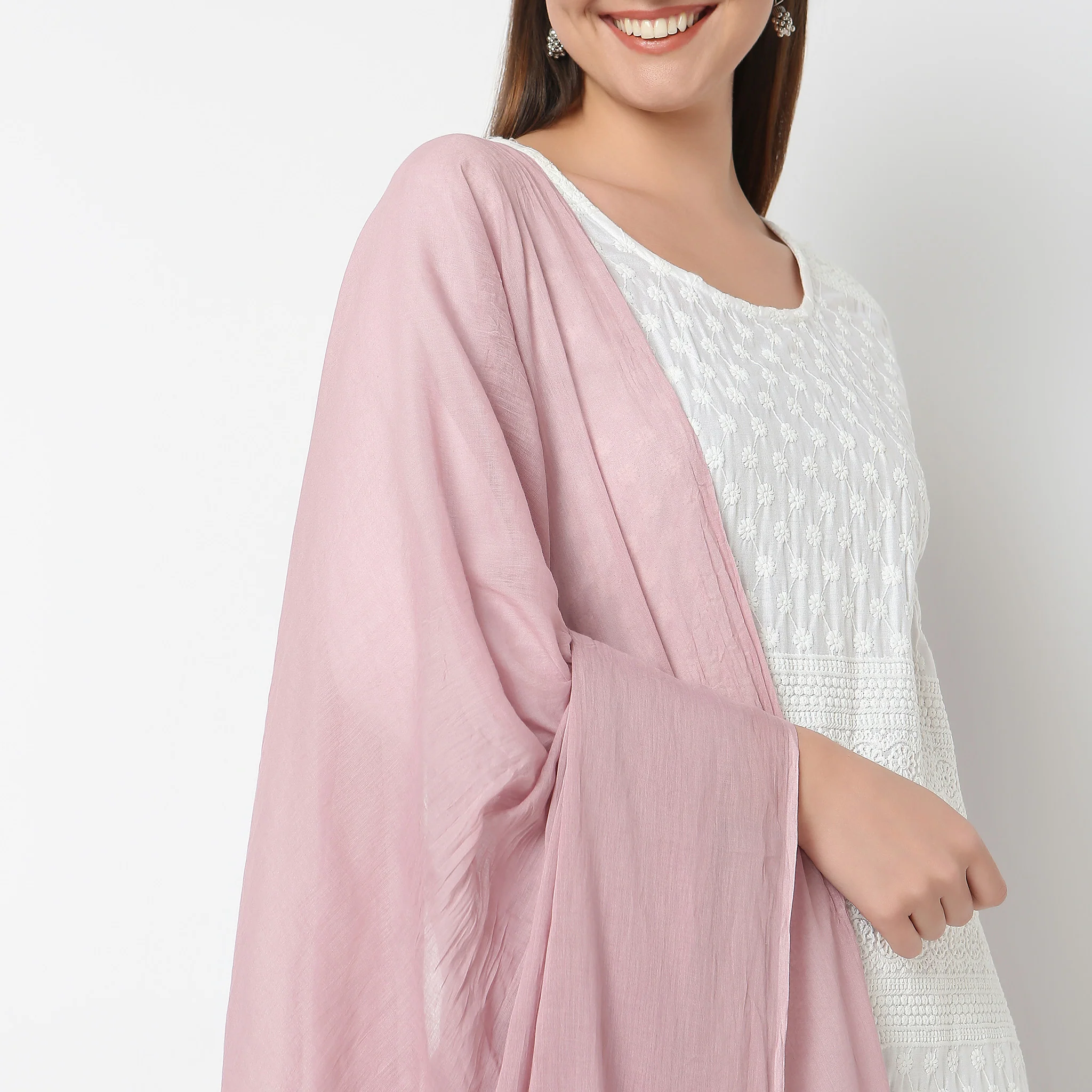 Woven Cotton Solid Dupatta - Image 24