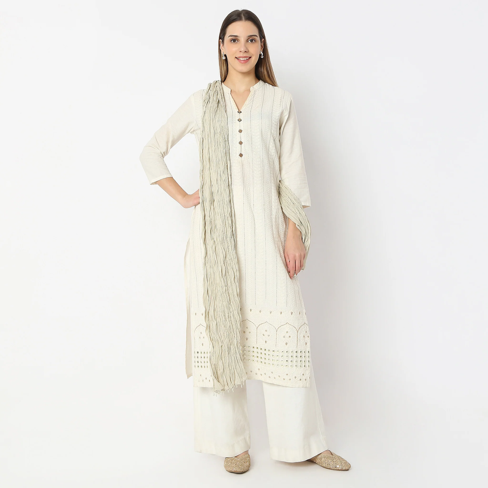 Woven Cotton Solid Dupatta - Image 28