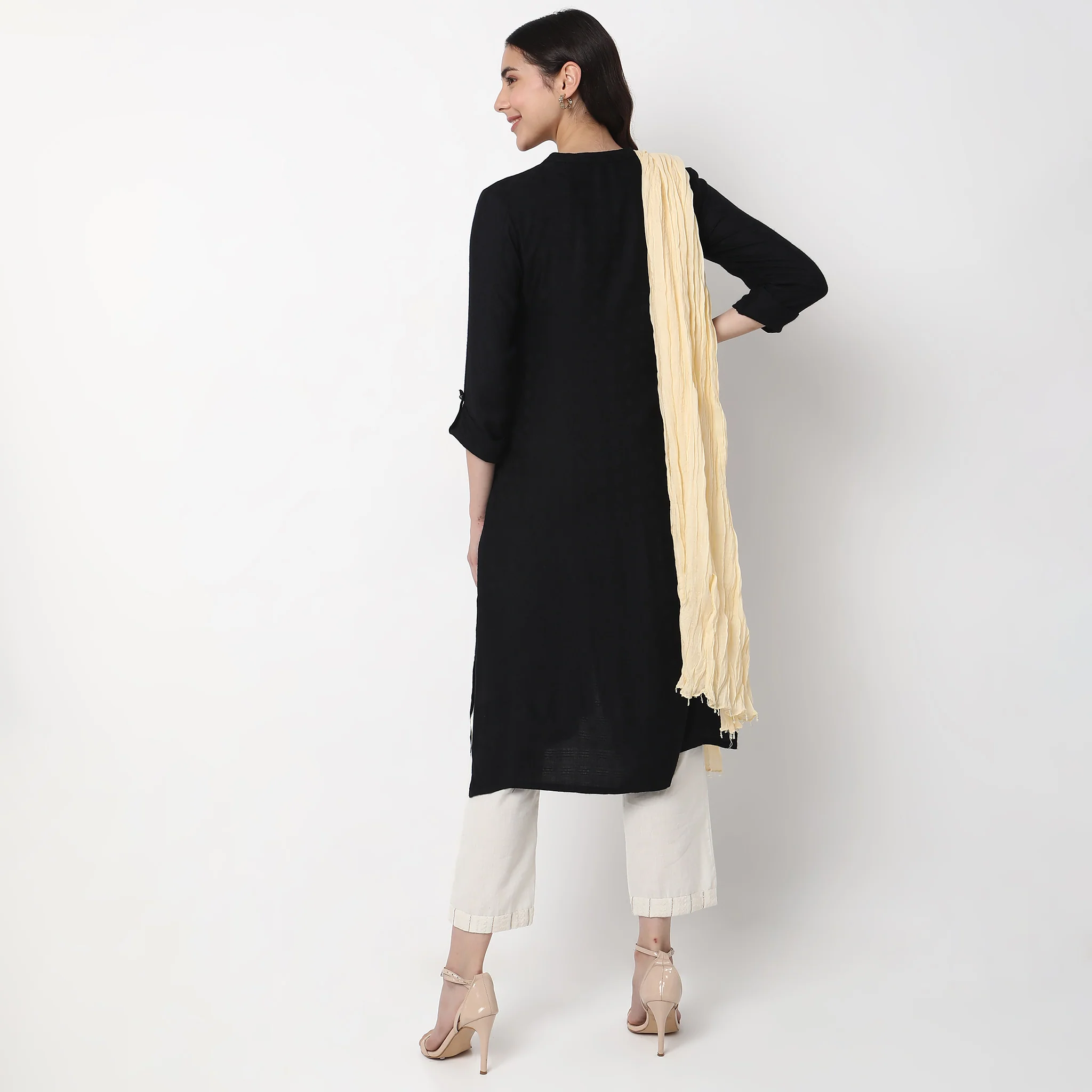Woven Cotton Solid Dupatta - Image 8