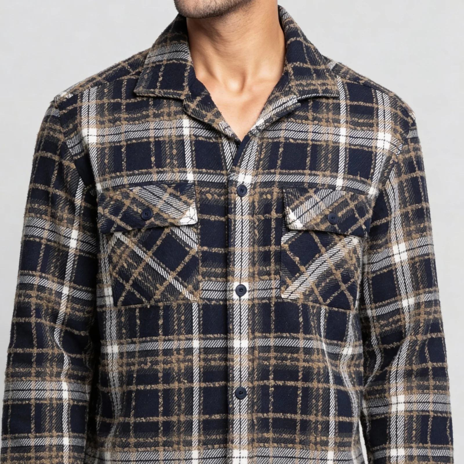 Checkered Cuban Collar Shaket - Image 4