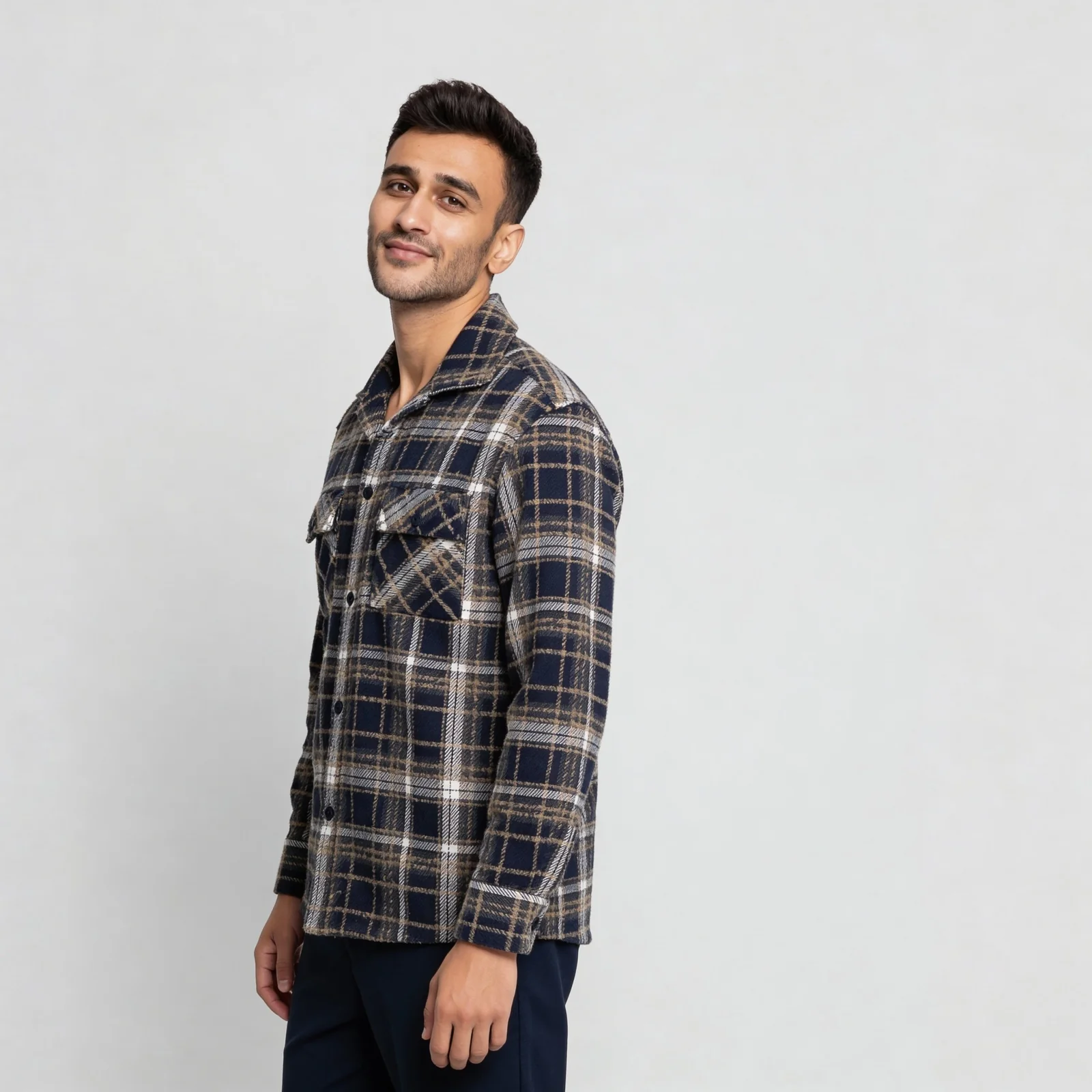 Checkered Cuban Collar Shaket - Image 5