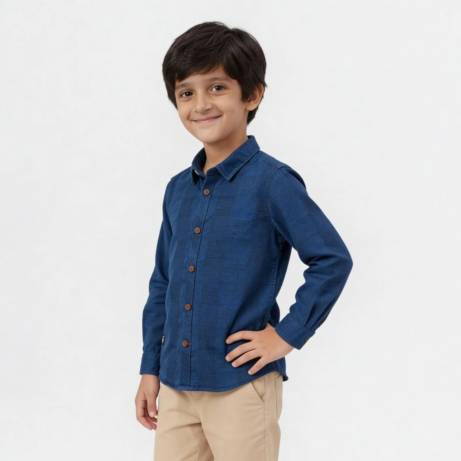 Boys Cotton Solid Shirt - Image 5