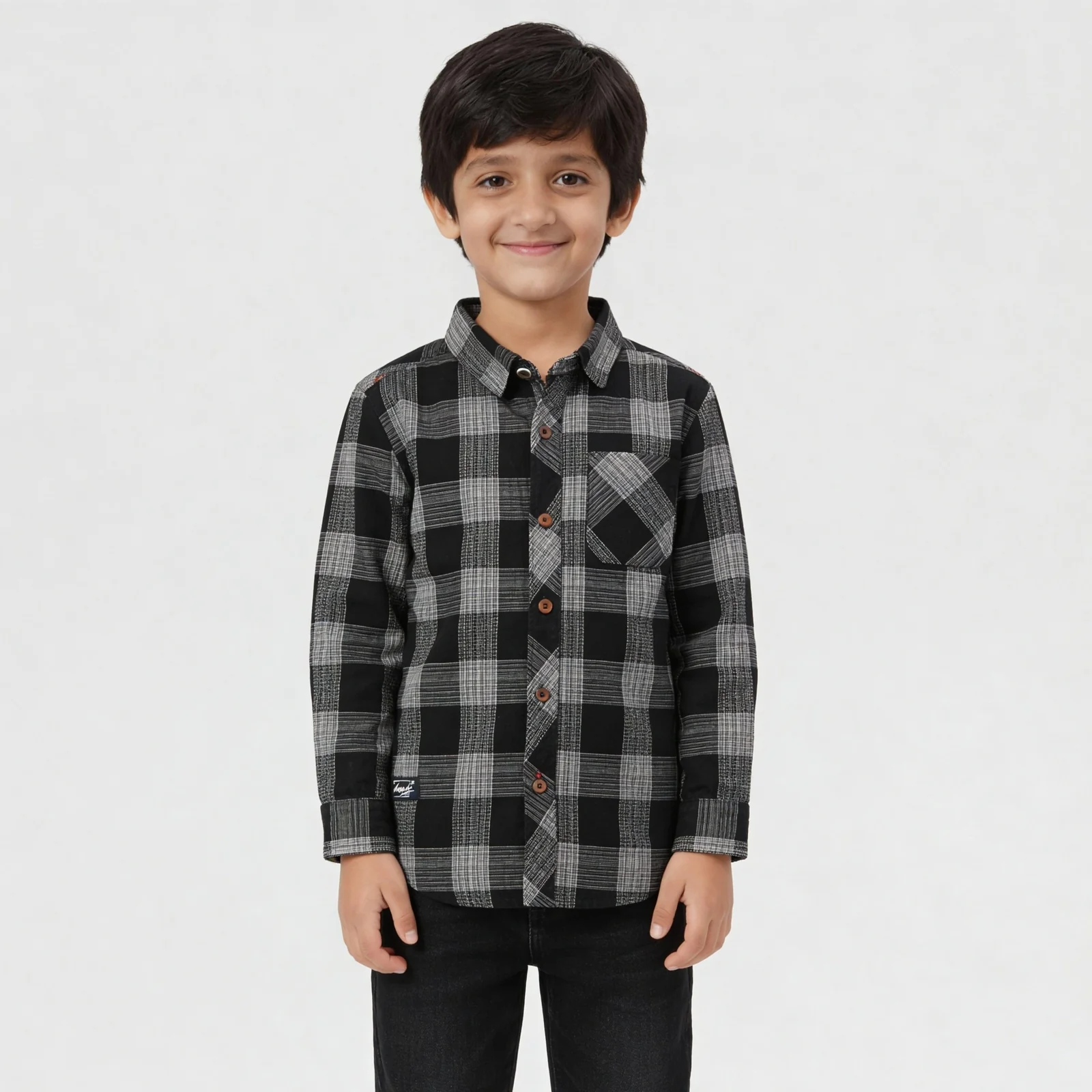 Boys Cotton Checkered Shirt - Image 2