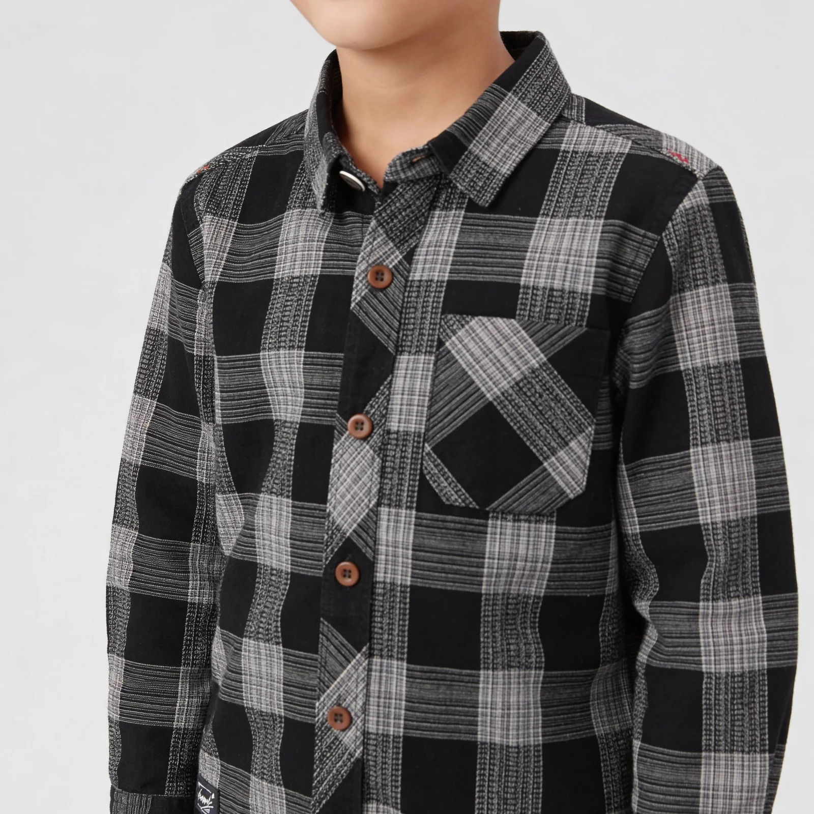 Boys Cotton Checkered Shirt - Image 4