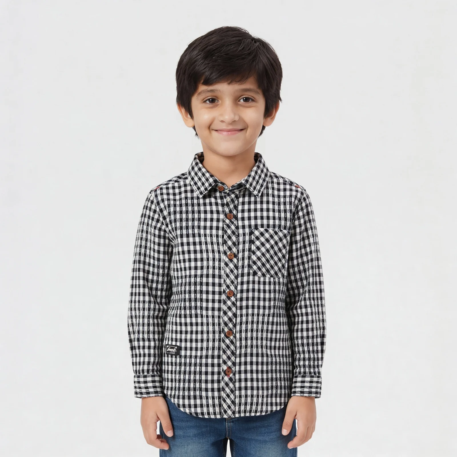 Boys Cotton Checkered Shirt - Image 2