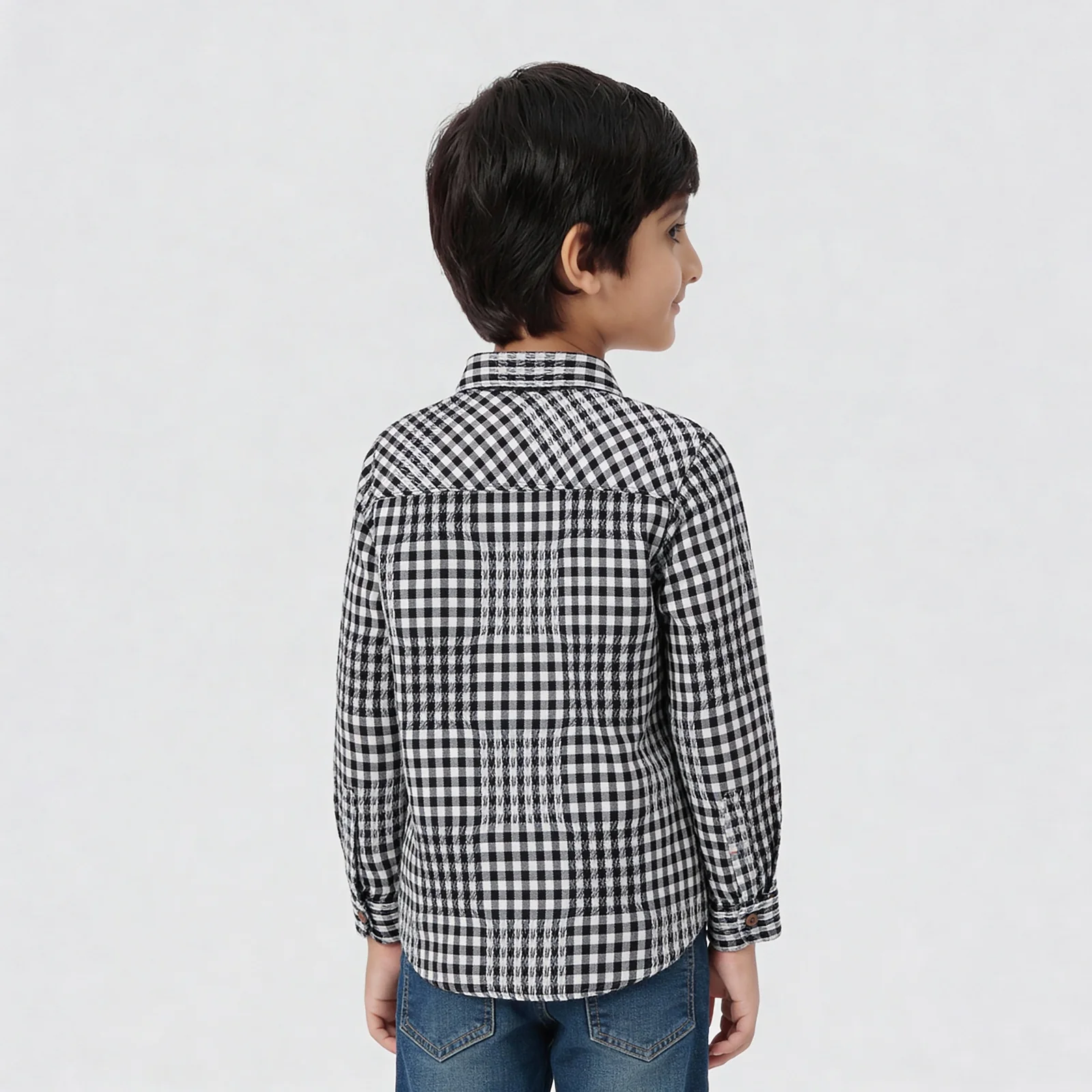 Boys Cotton Checkered Shirt - Image 3