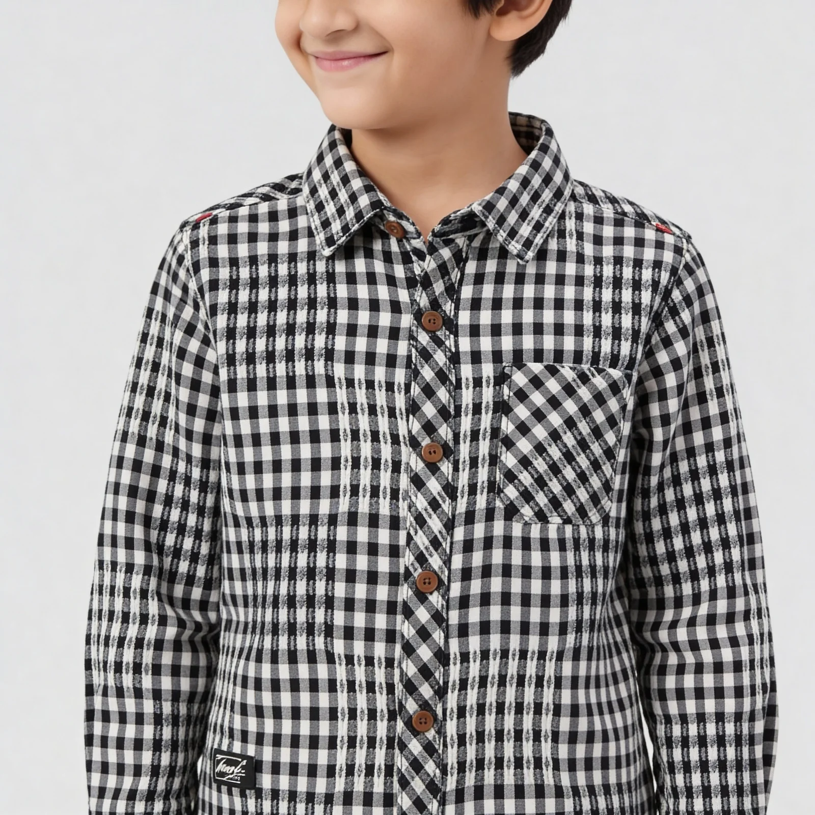 Boys Cotton Checkered Shirt - Image 4