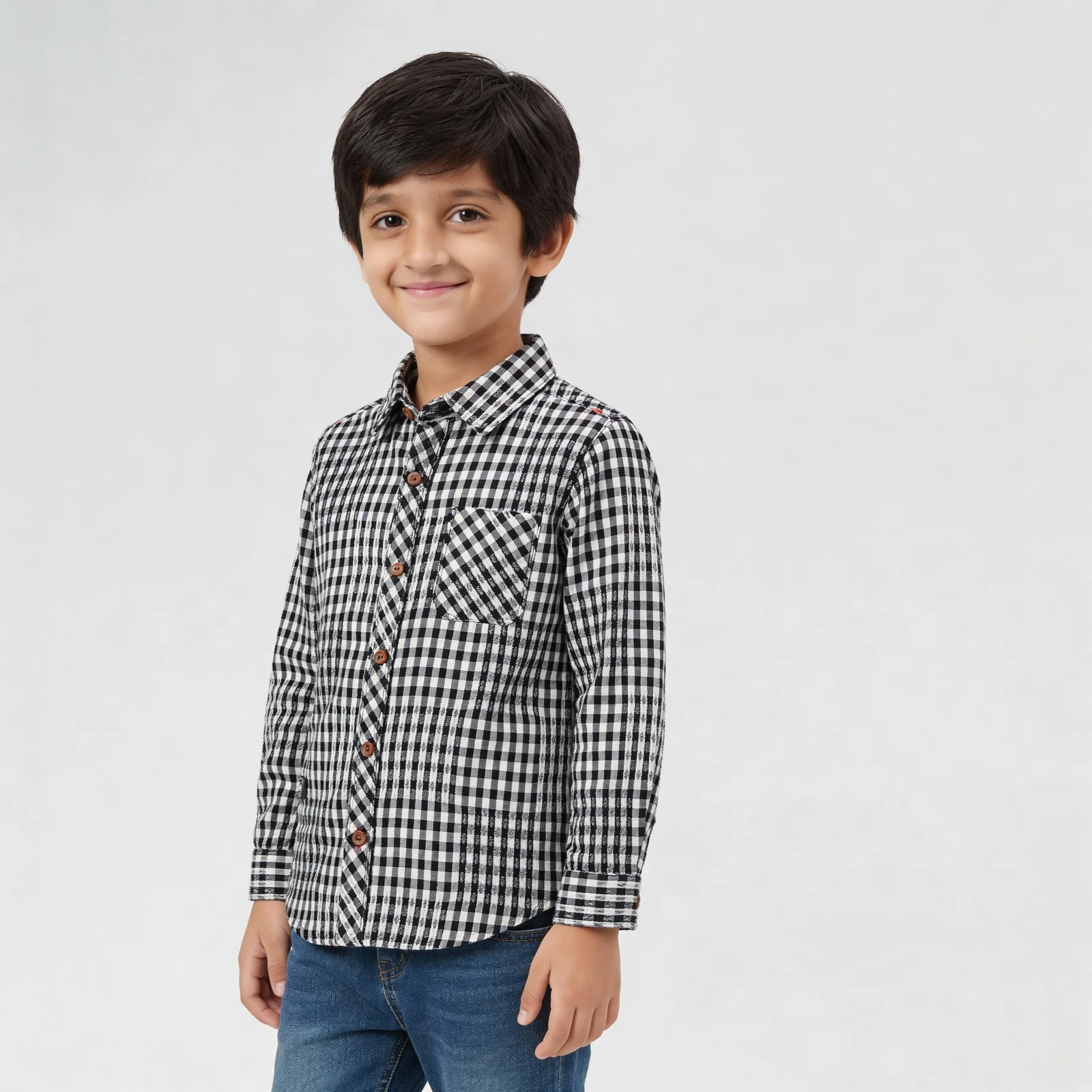 Boys Cotton Checkered Shirt - Image 5