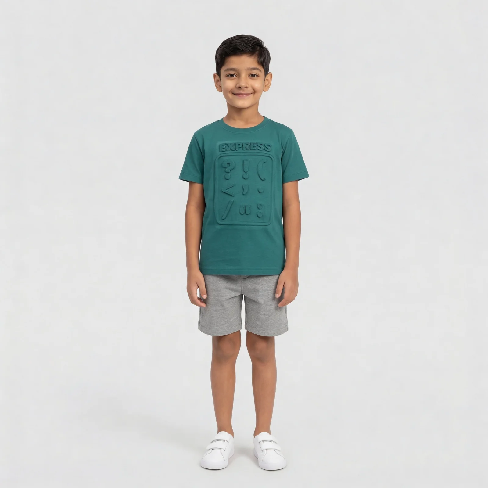 Boys Cotton Printed Crew Neck T-Shirt