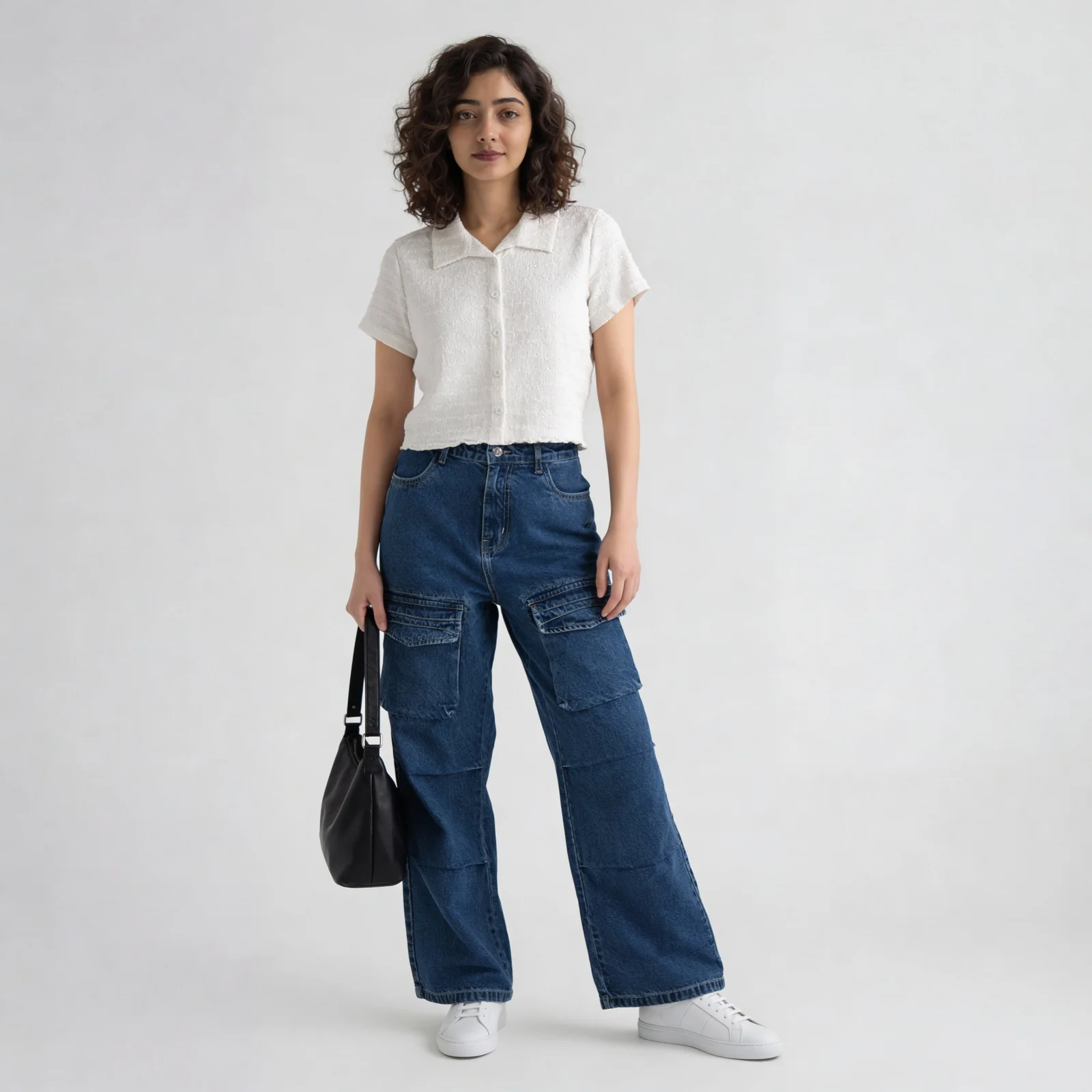 Highwaist Flared Cargo With Patch Pocket