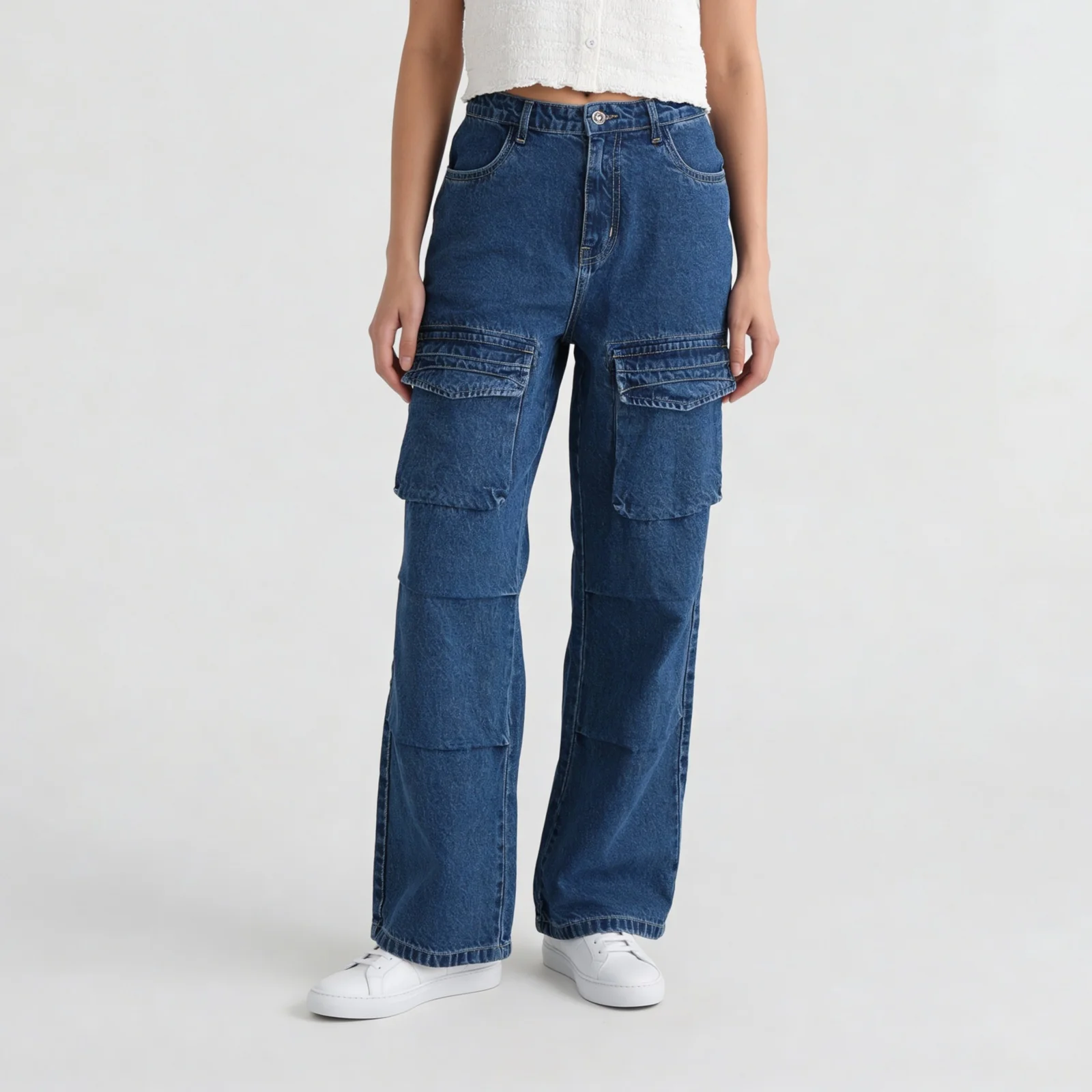 Highwaist Flared Cargo With Patch Pocket - Image 2