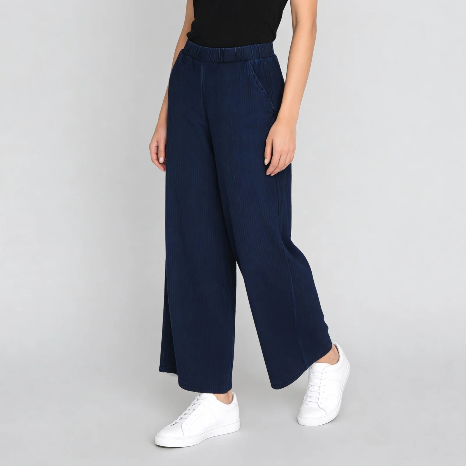 Denim Pull On Knit Palazzo - Image 10