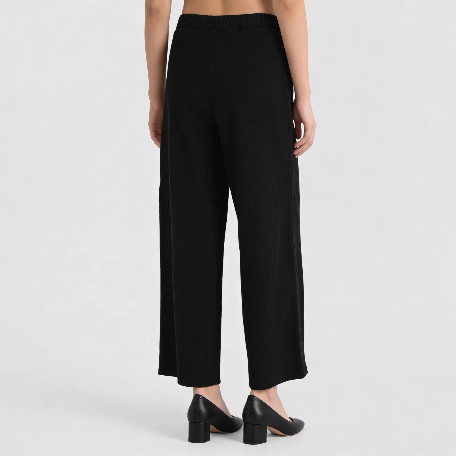 Denim Pull On Knit Palazzo - Image 3