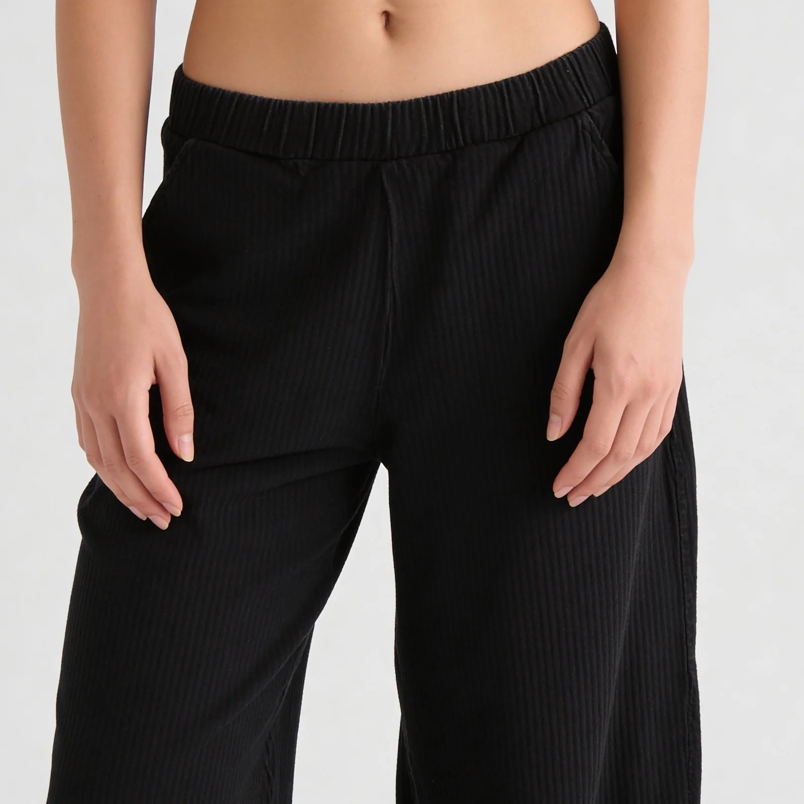 Denim Pull On Knit Palazzo - Image 4