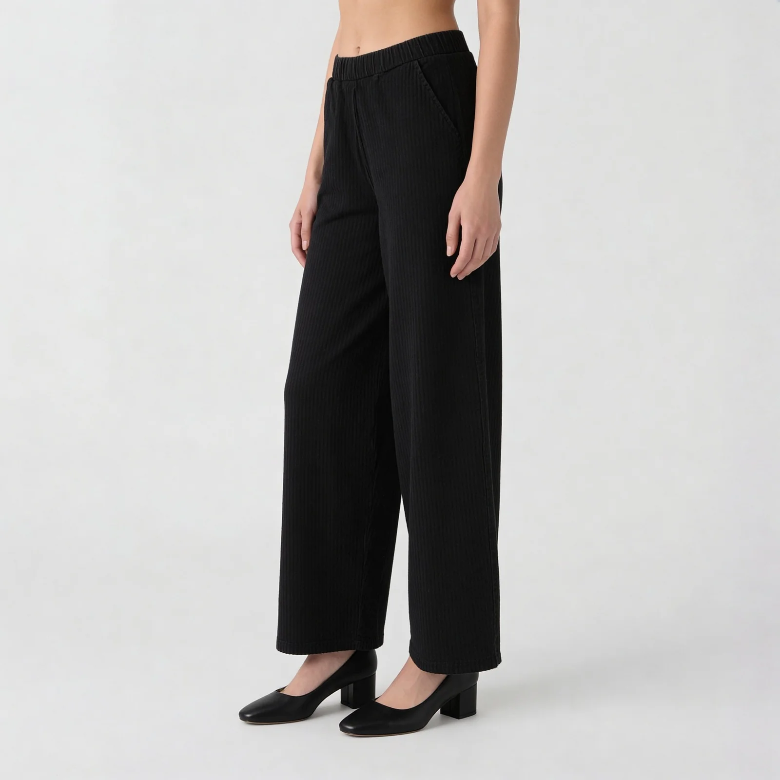 Denim Pull On Knit Palazzo - Image 5