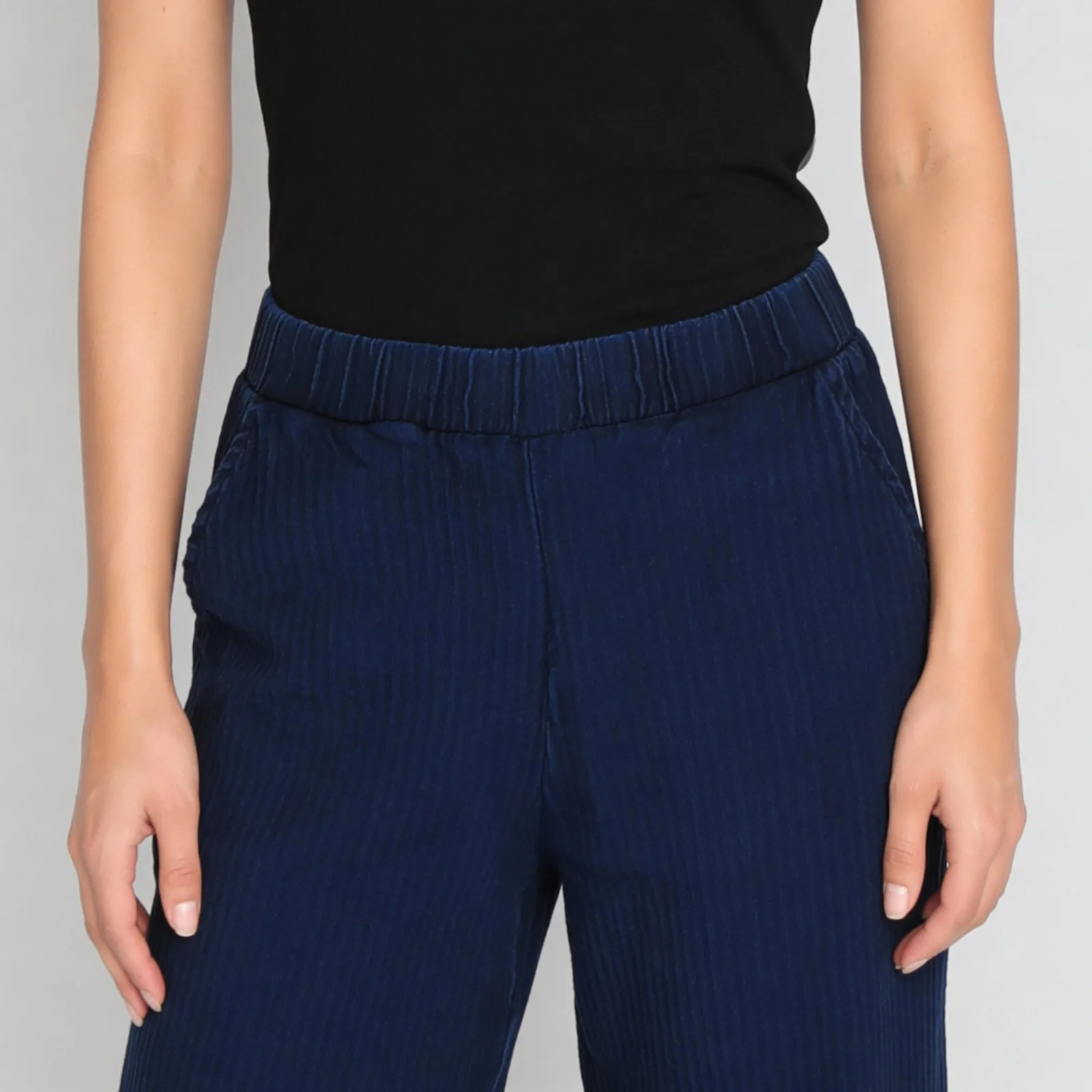 Denim Pull On Knit Palazzo - Image 9