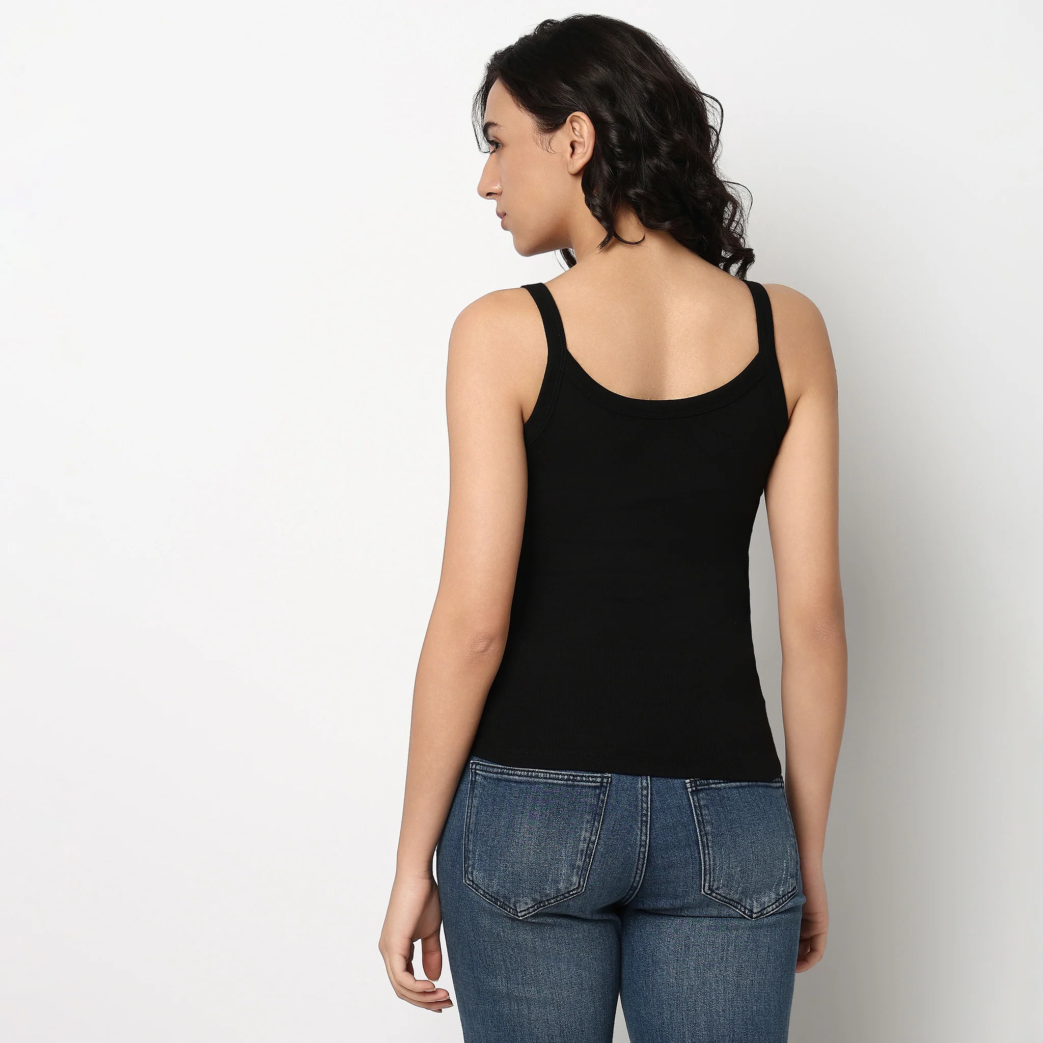 Solid Ribbed Tank Top - Image 3