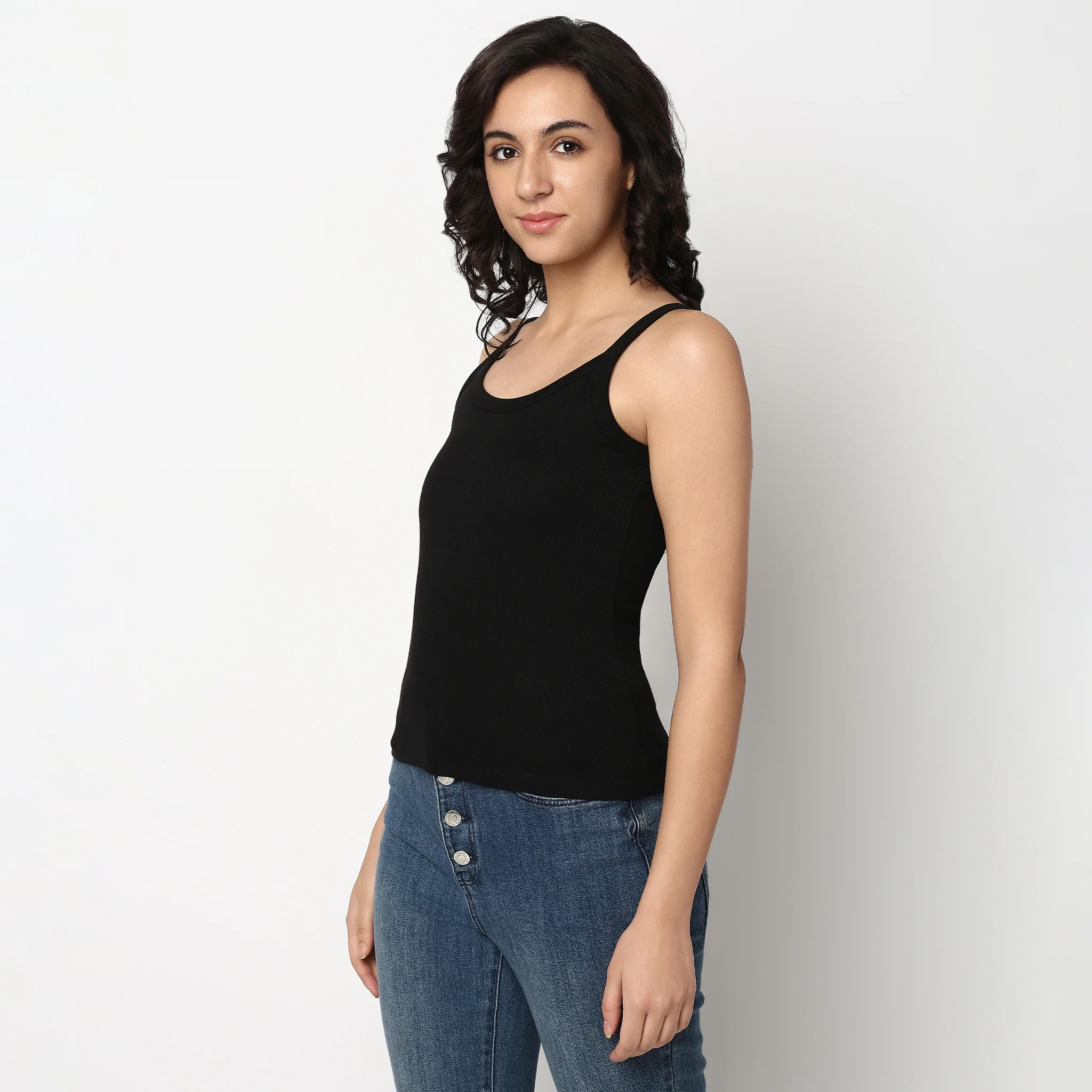 Solid Ribbed Tank Top - Image 5