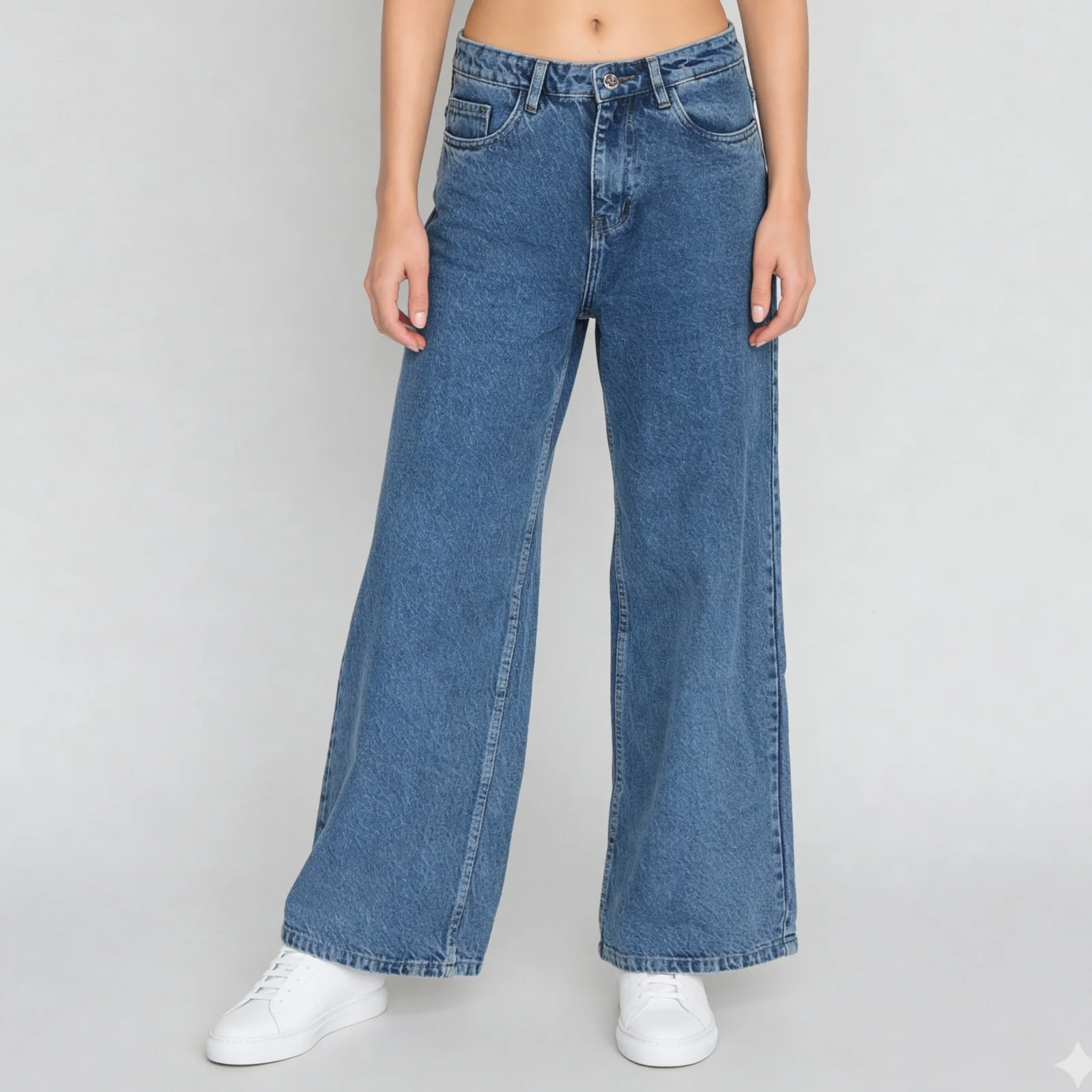 Basic Midstone Wide Leg Jeans - Image 2