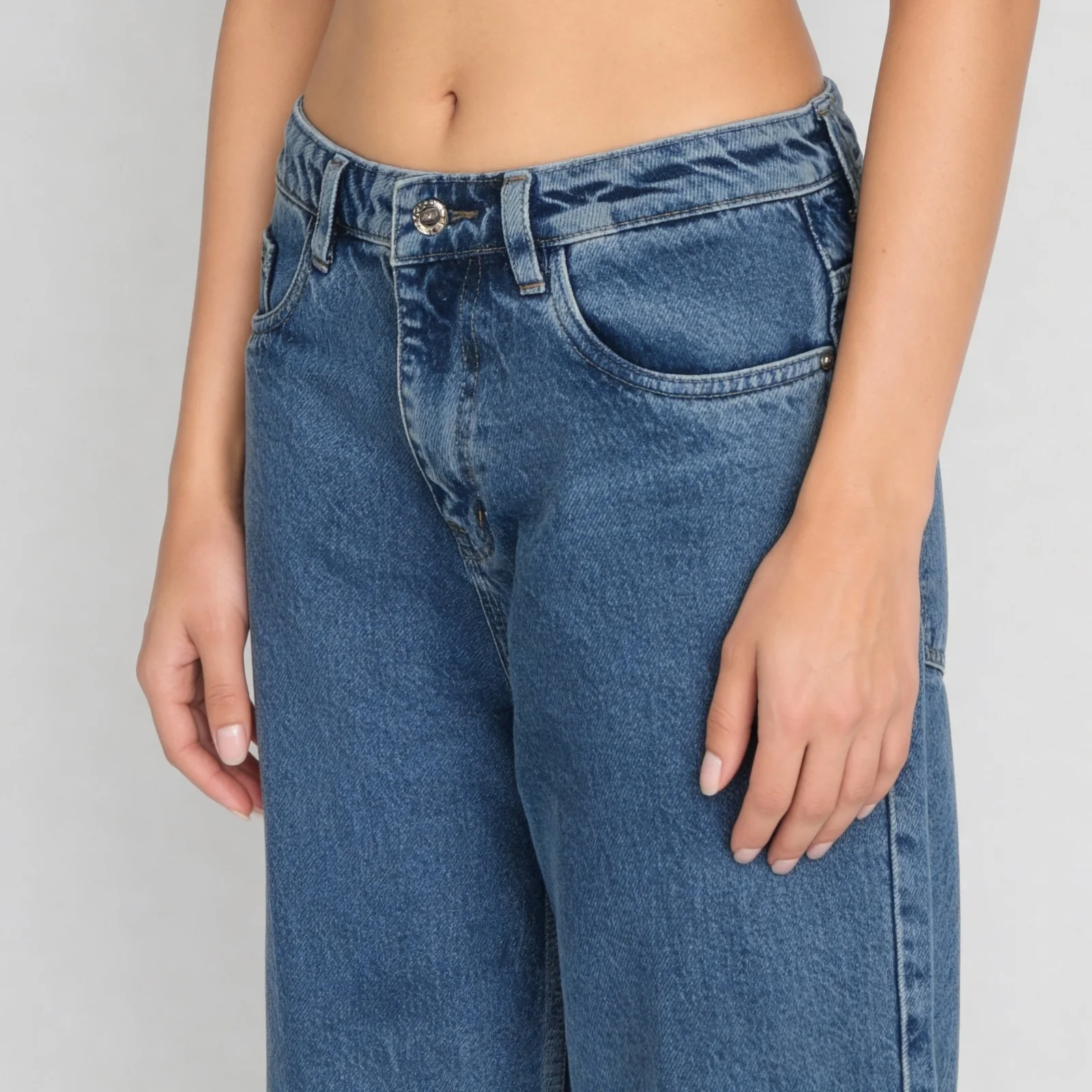 Basic Midstone Wide Leg Jeans - Image 4