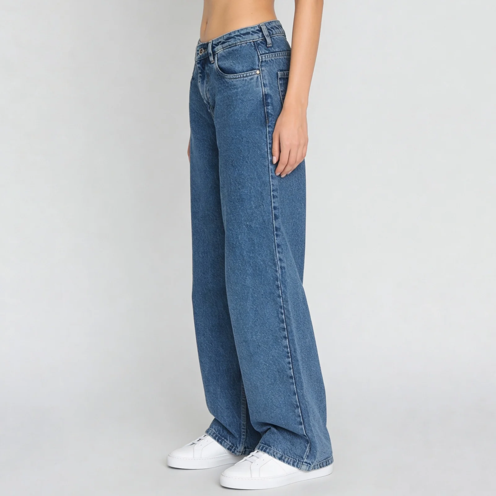 Basic Midstone Wide Leg Jeans - Image 5
