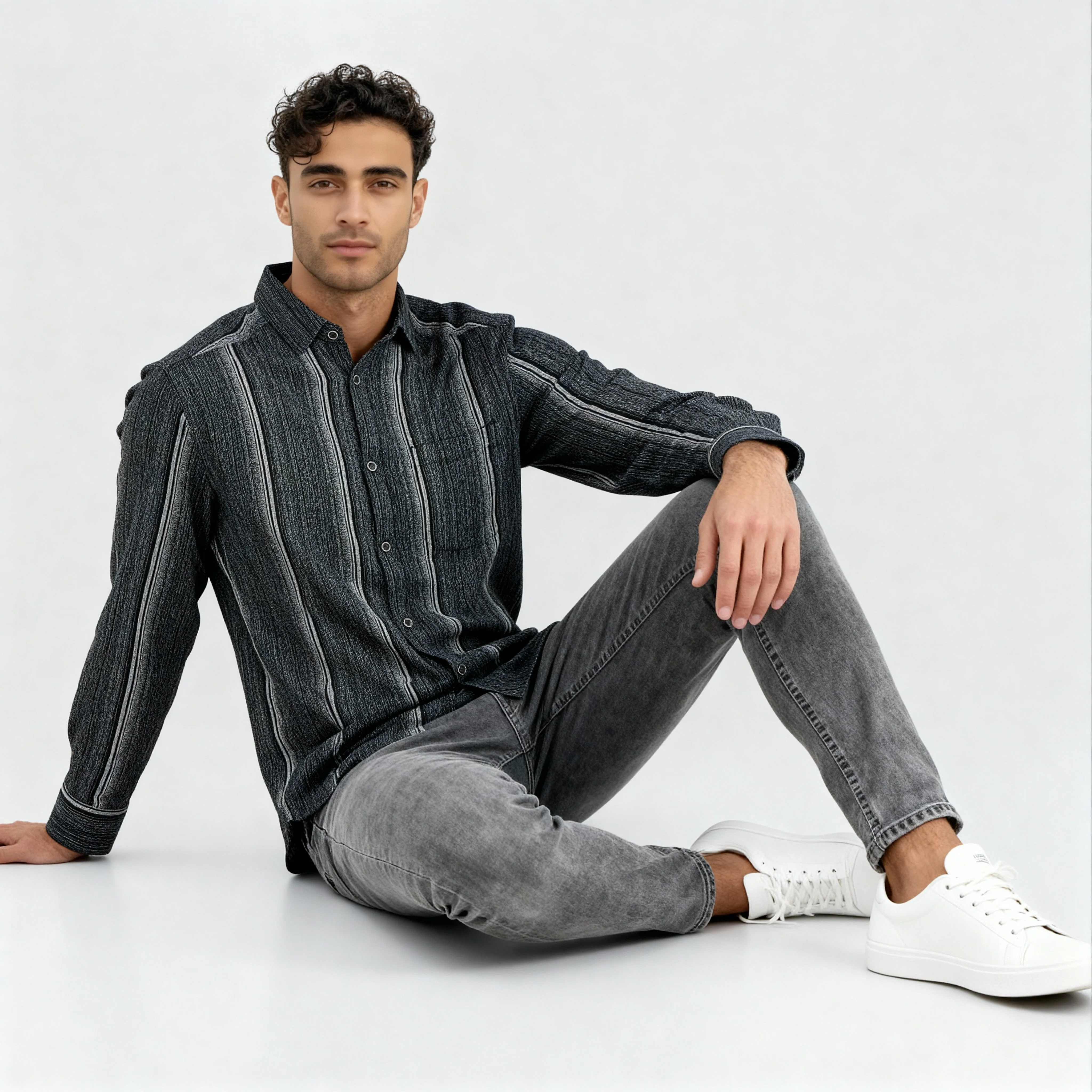 Cotton Striped Cuban Shirt