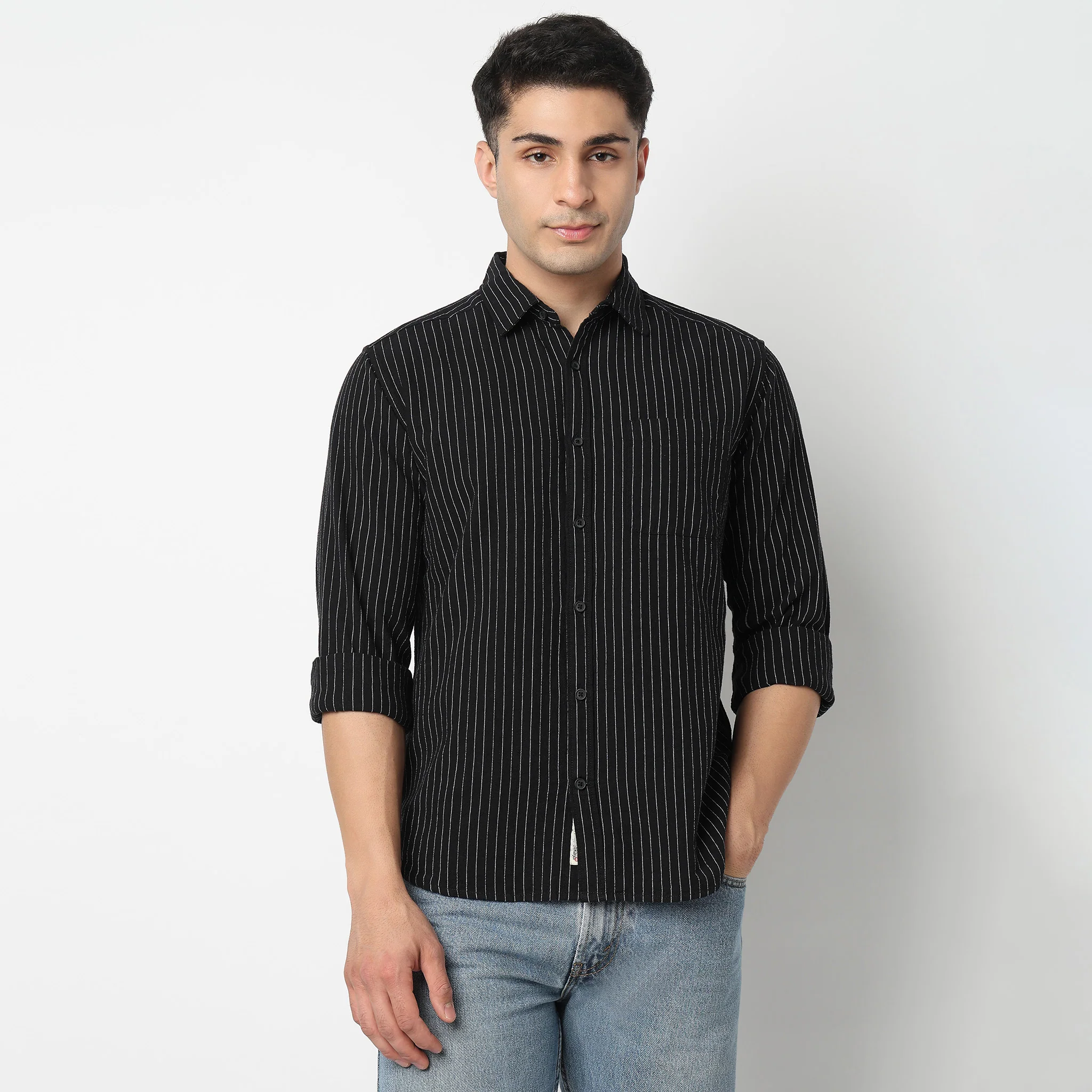 Cotton Striped Cuban Shirt - Image 2