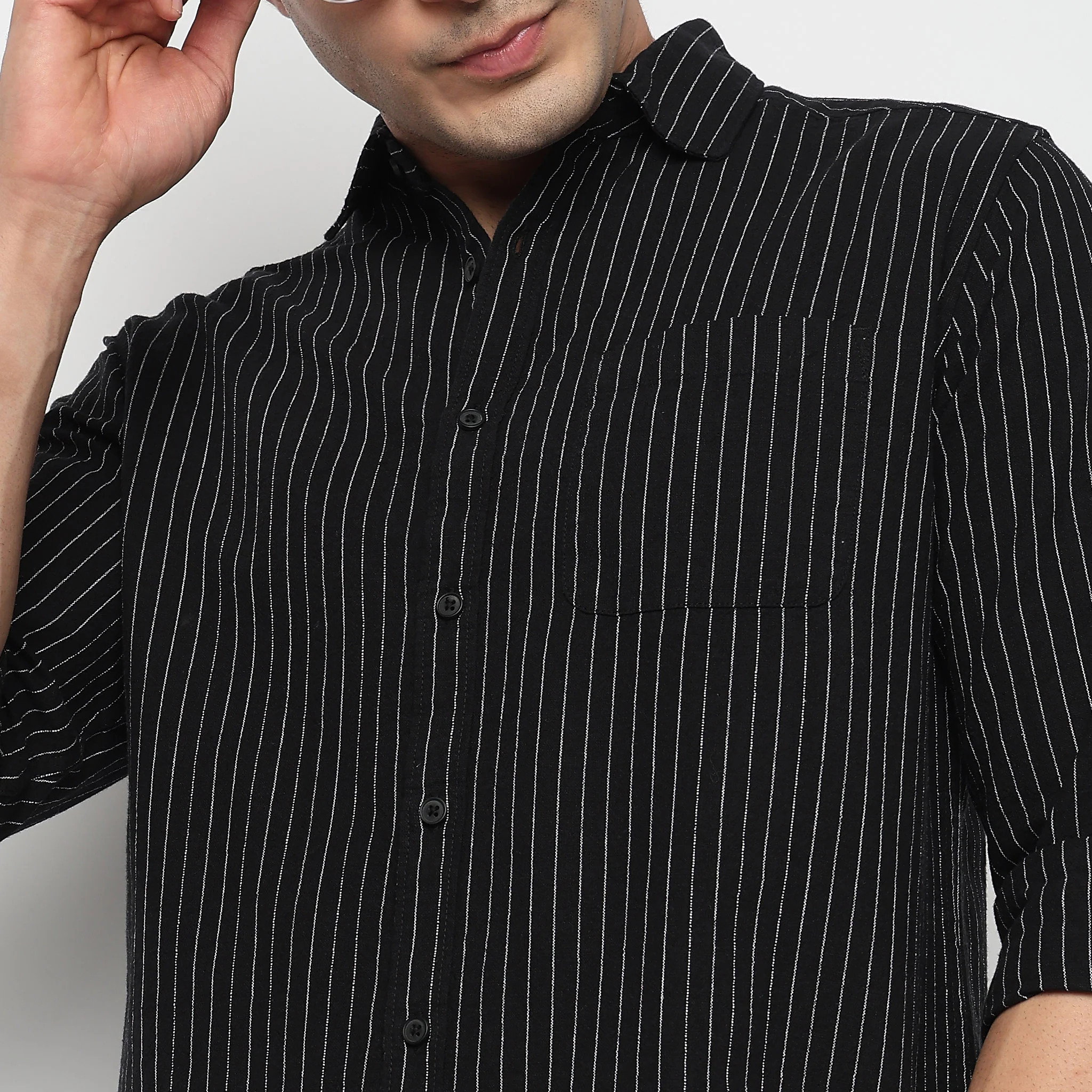 Cotton Striped Cuban Shirt - Image 3
