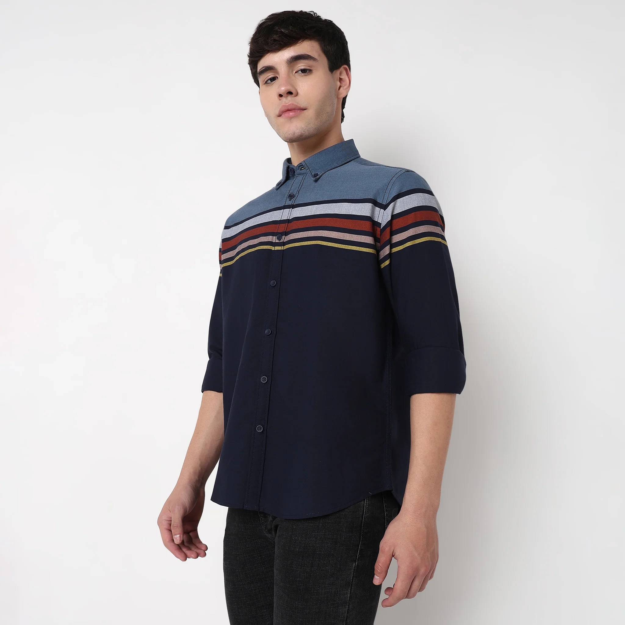 Cotton Striped Derby Shirt - Image 10