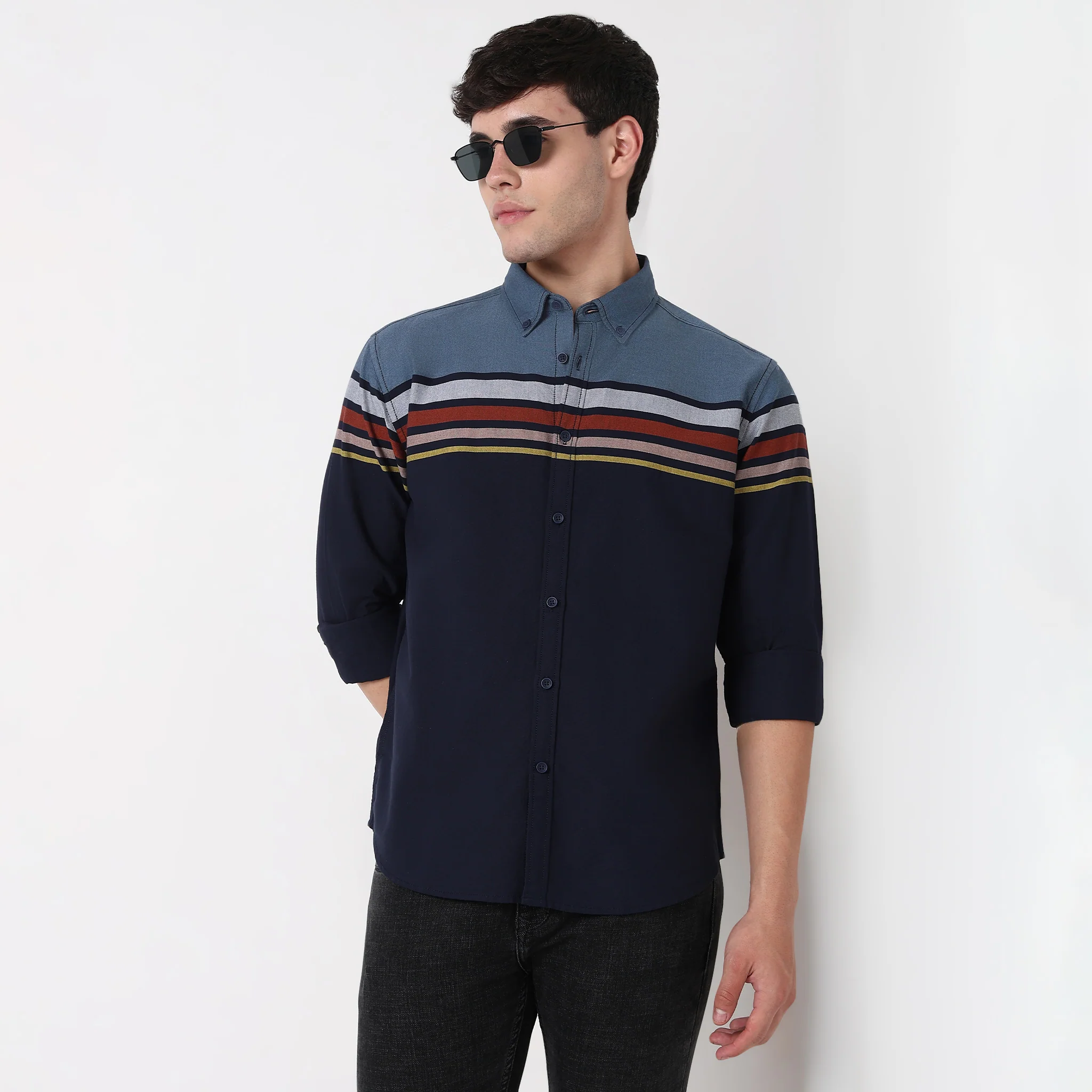 Cotton Striped Derby Shirt - Image 2