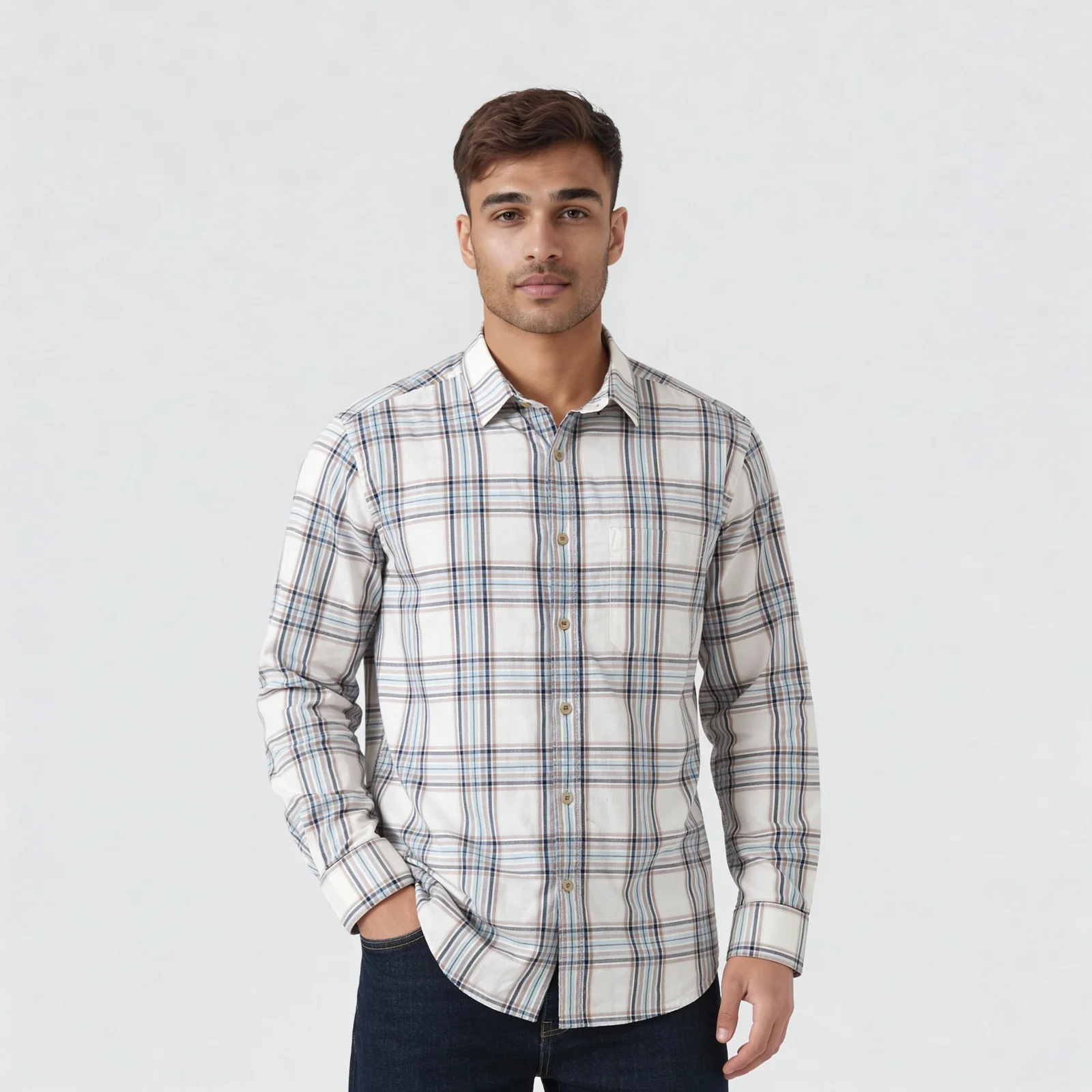 Cotton Checkered Shirt - Image 2