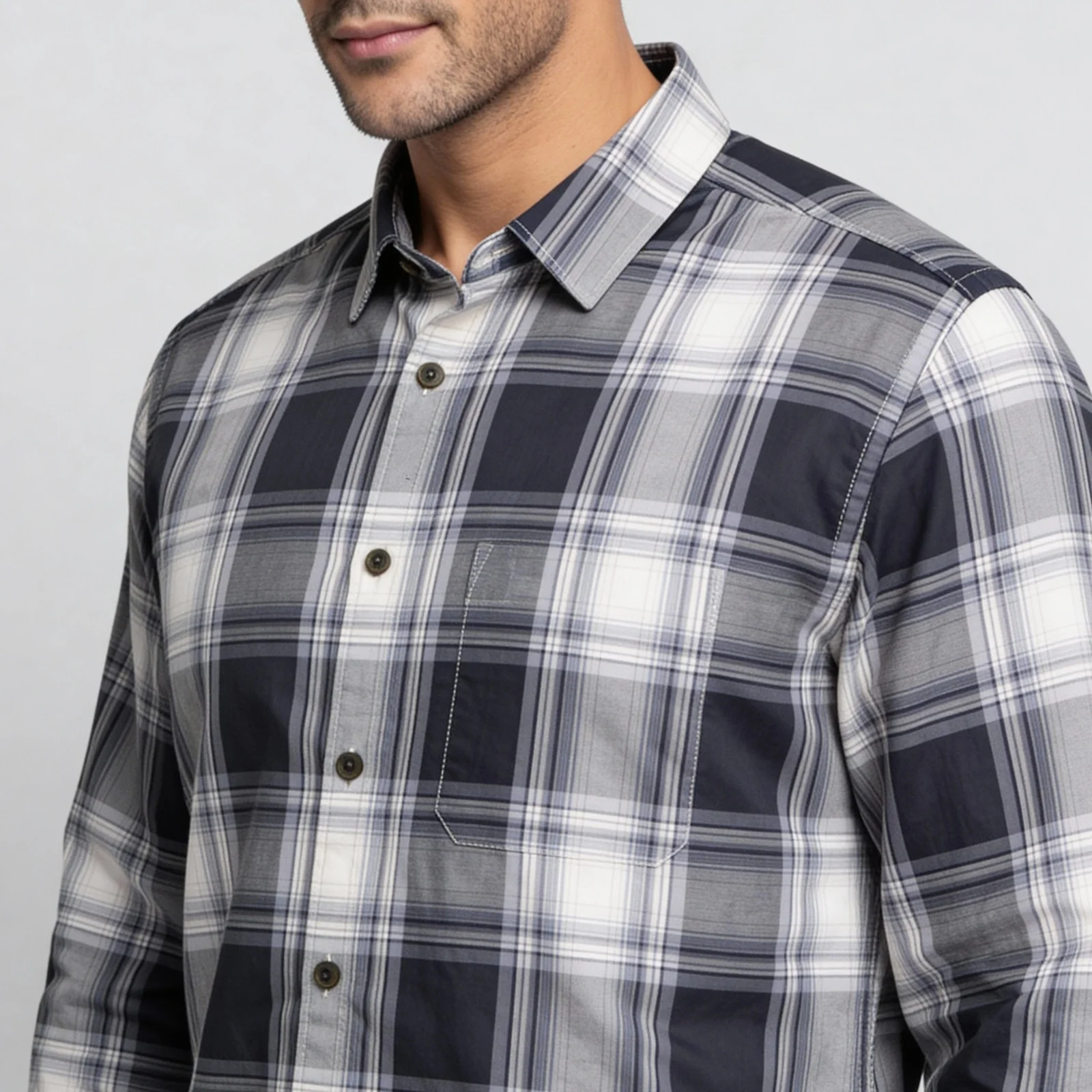 Cotton Checkered Shirt - Image 4