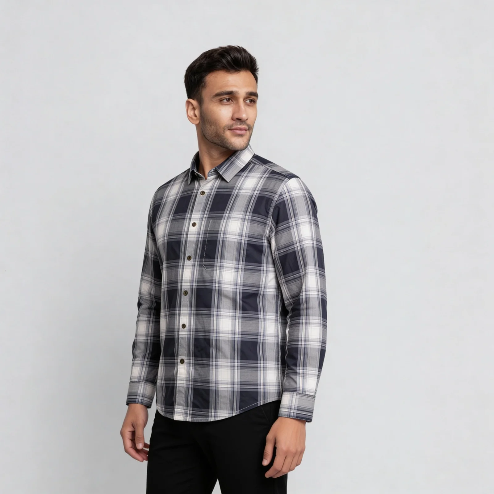 Cotton Checkered Shirt - Image 5