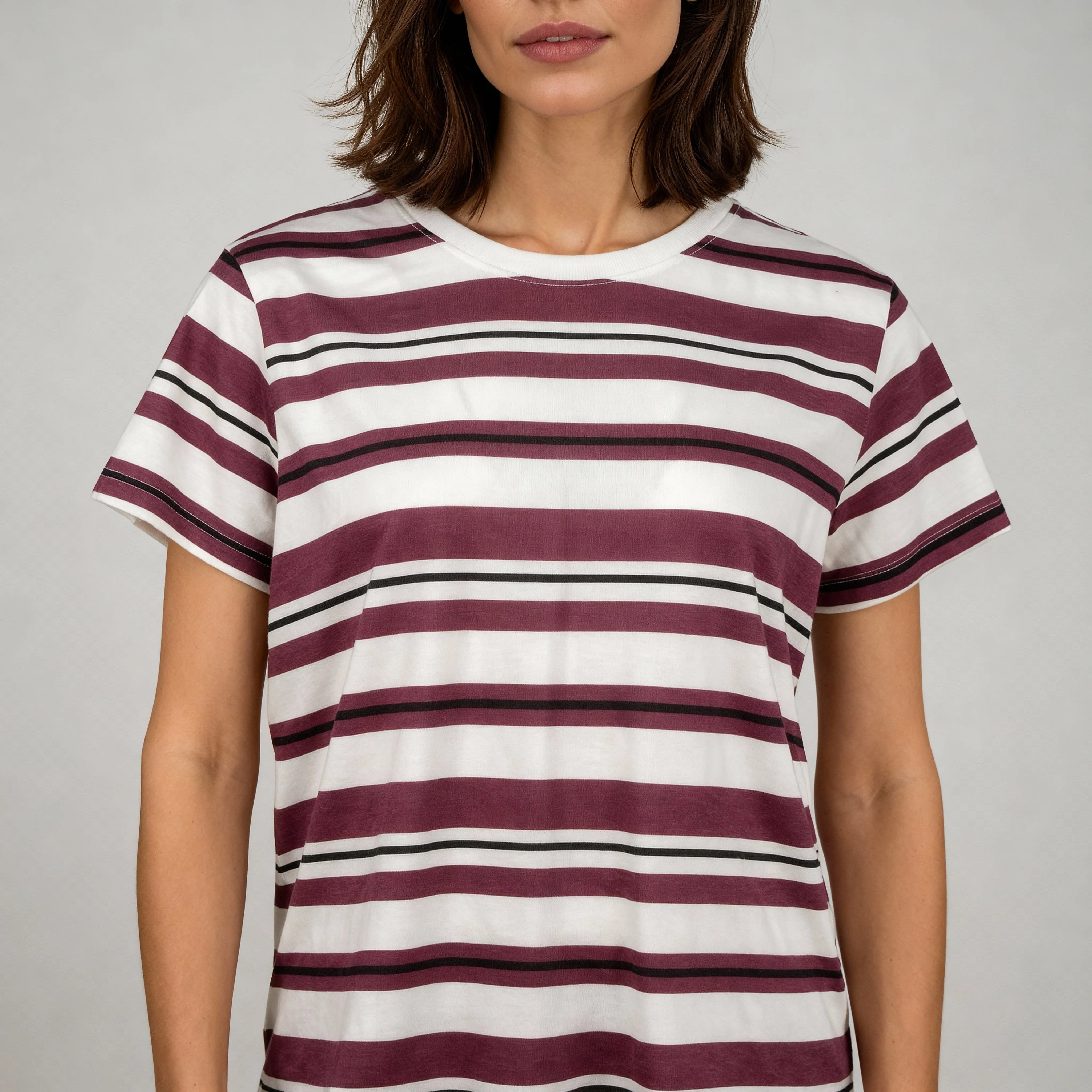 Cotton Striped Lounge T-Shirt - Image 4