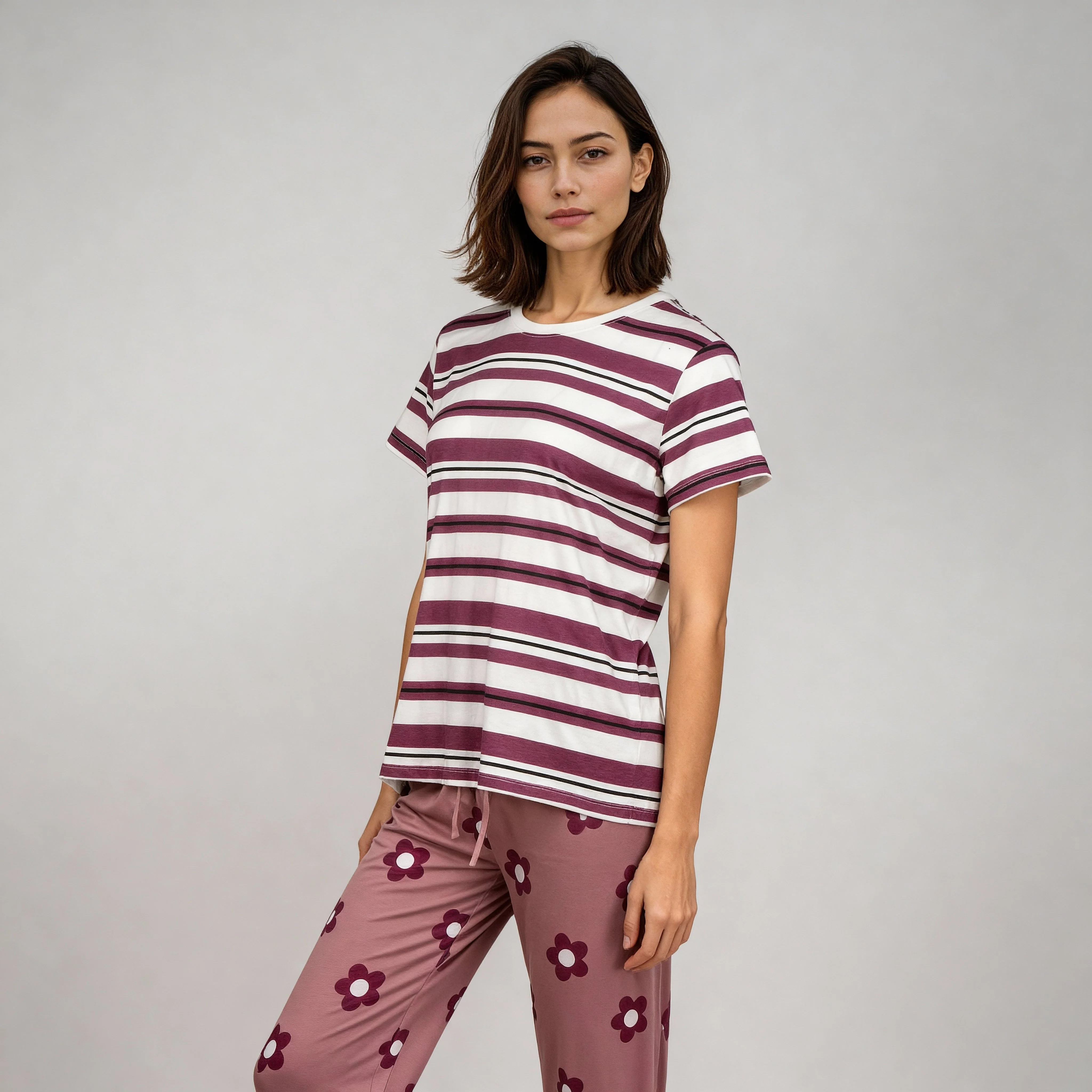 Cotton Striped Lounge T-Shirt - Image 5