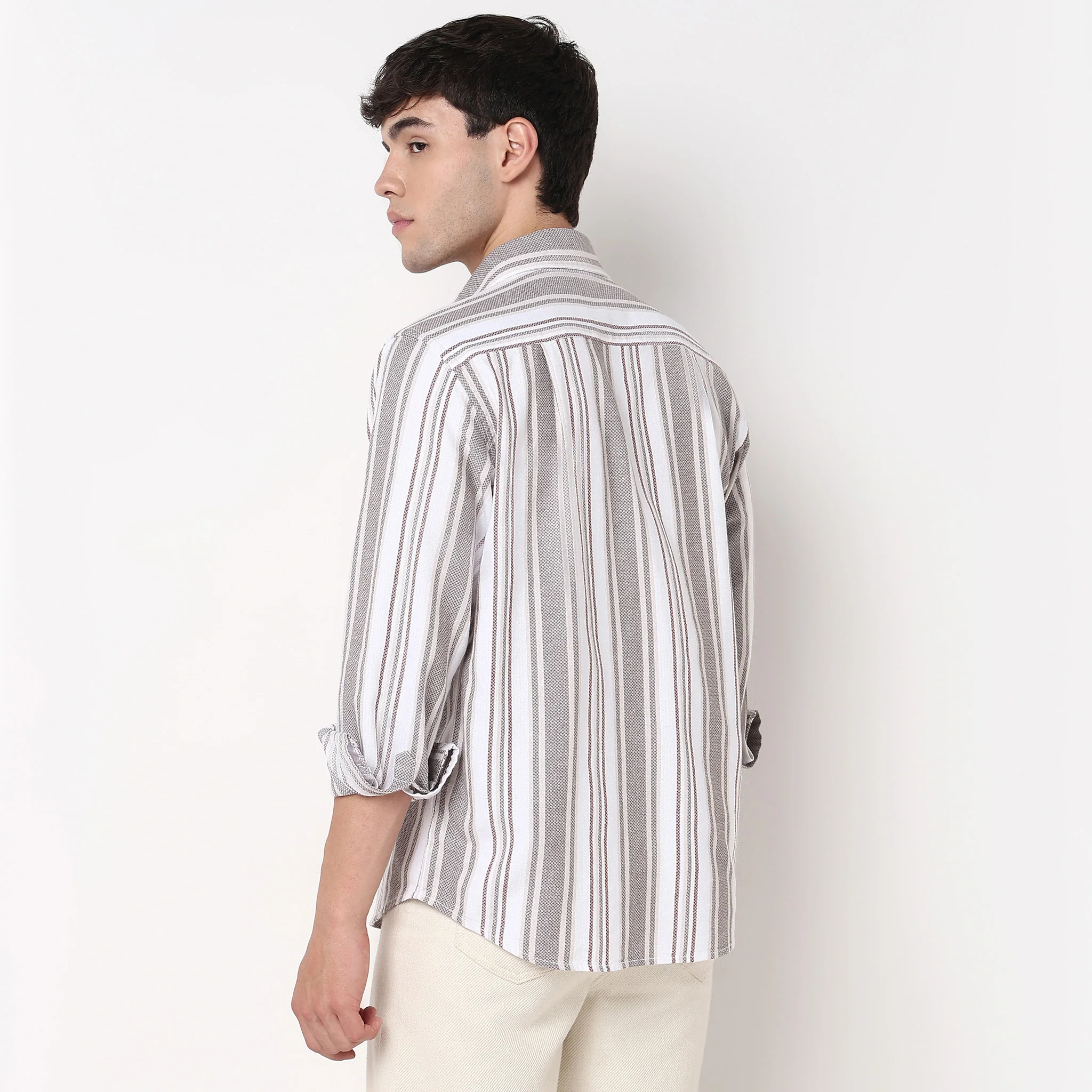 Cotton Striped Nottingham Shirt - Image 3