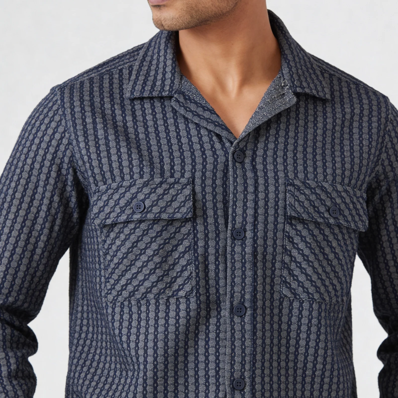 Cotton Striped Oversize Shacket - Image 2