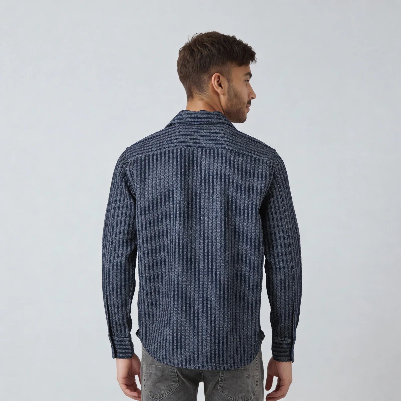 Cotton Striped Oversize Shacket - Image 3