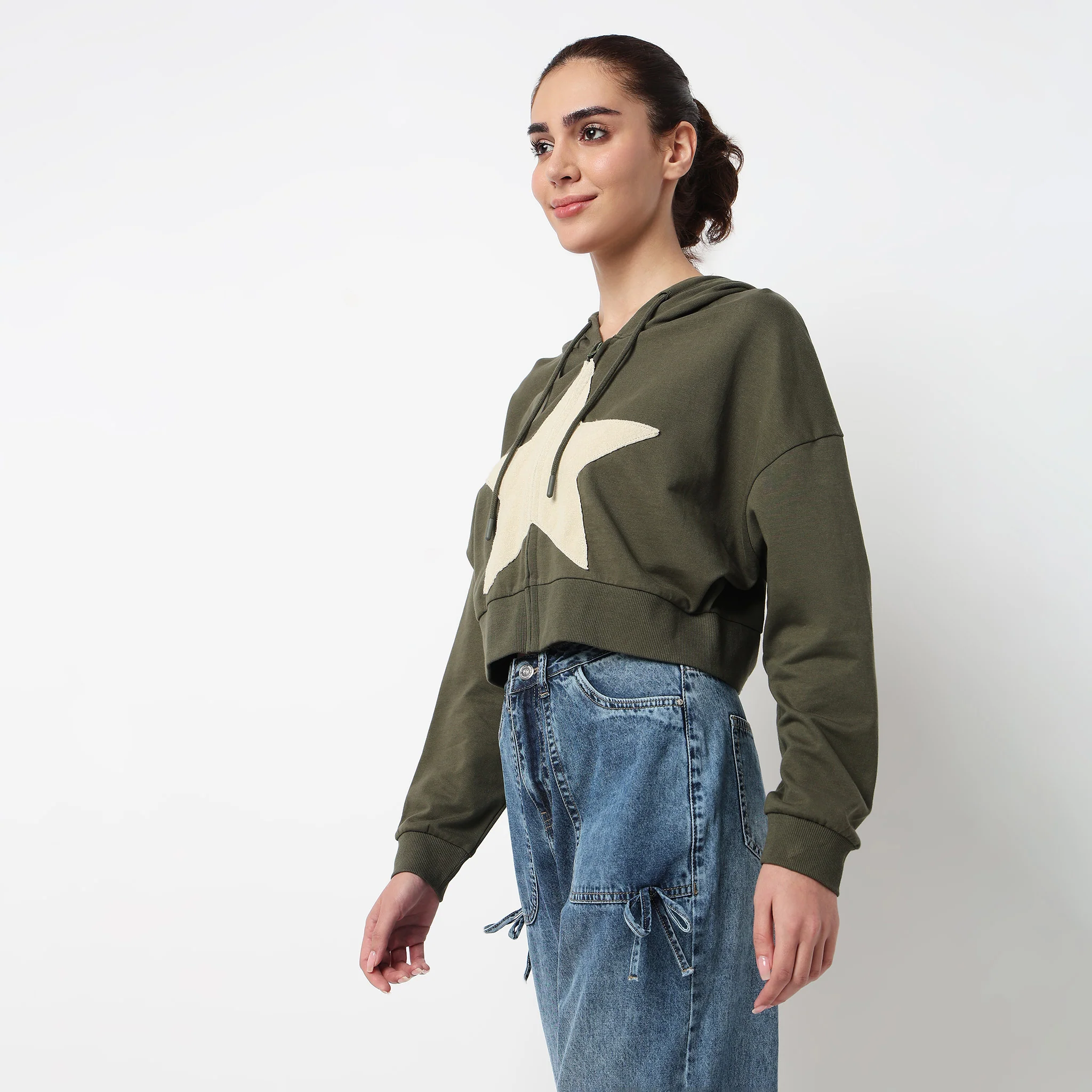 Cotton Sweatshirt With Applique Work - Image 5