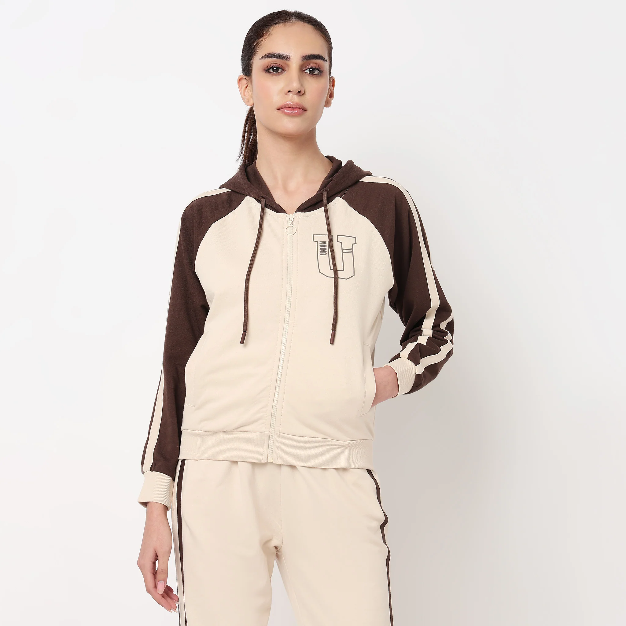 Cotton Sweatshirt With Contrast Sleeves - Image 2
