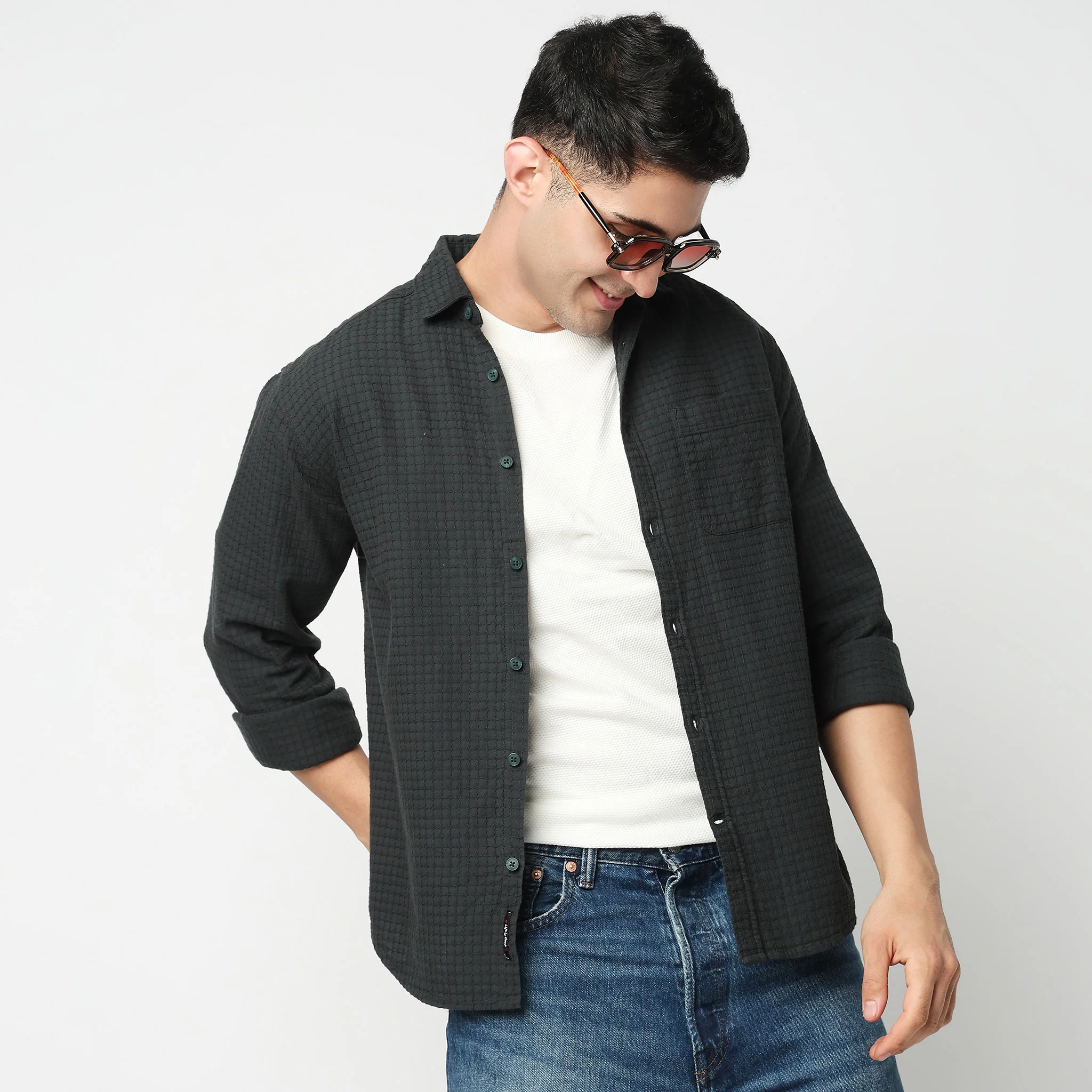 Cotton Textured Cuban Shirt - Image 2
