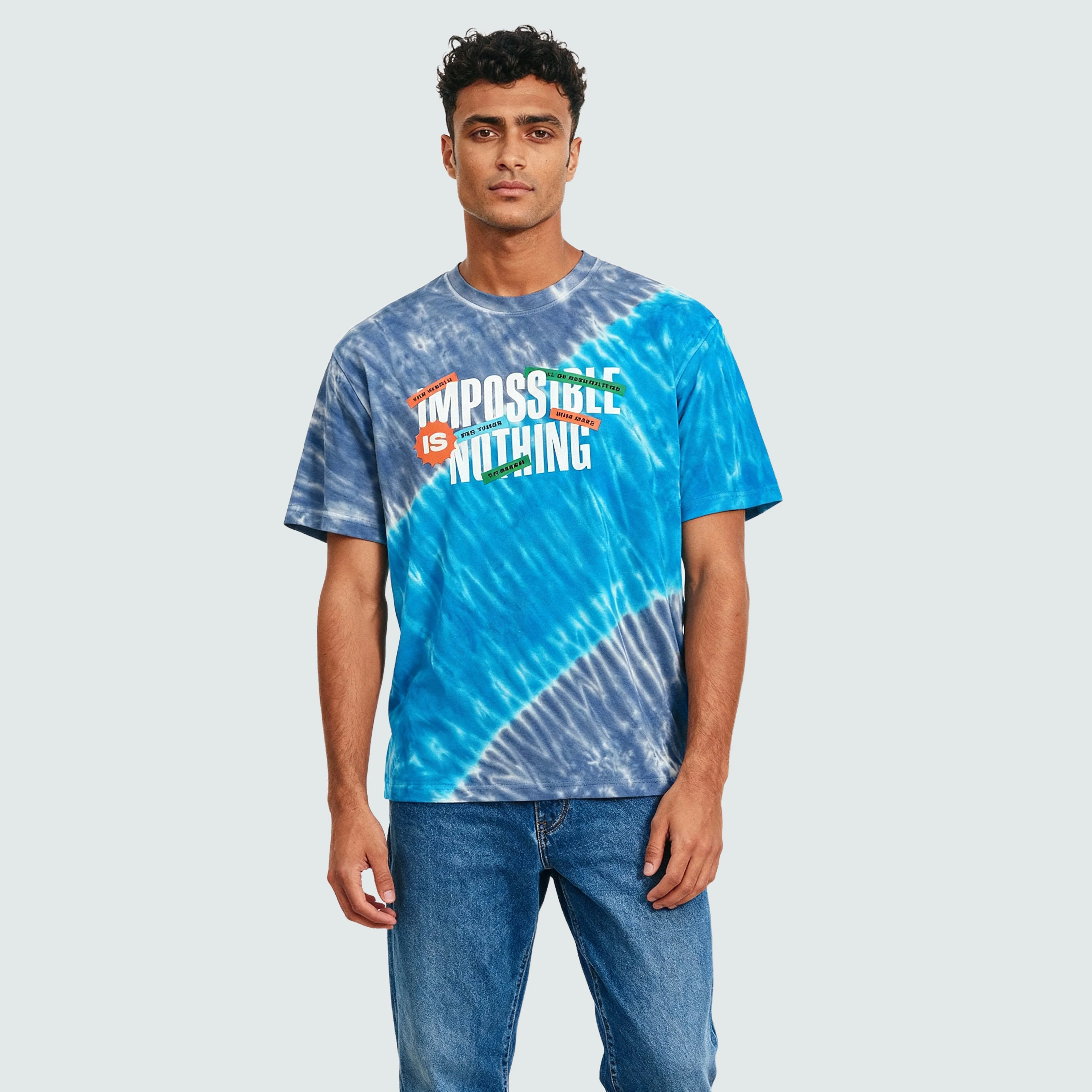 Cotton Tie and Dye Oversize Graphic T-Shirt - Image 2