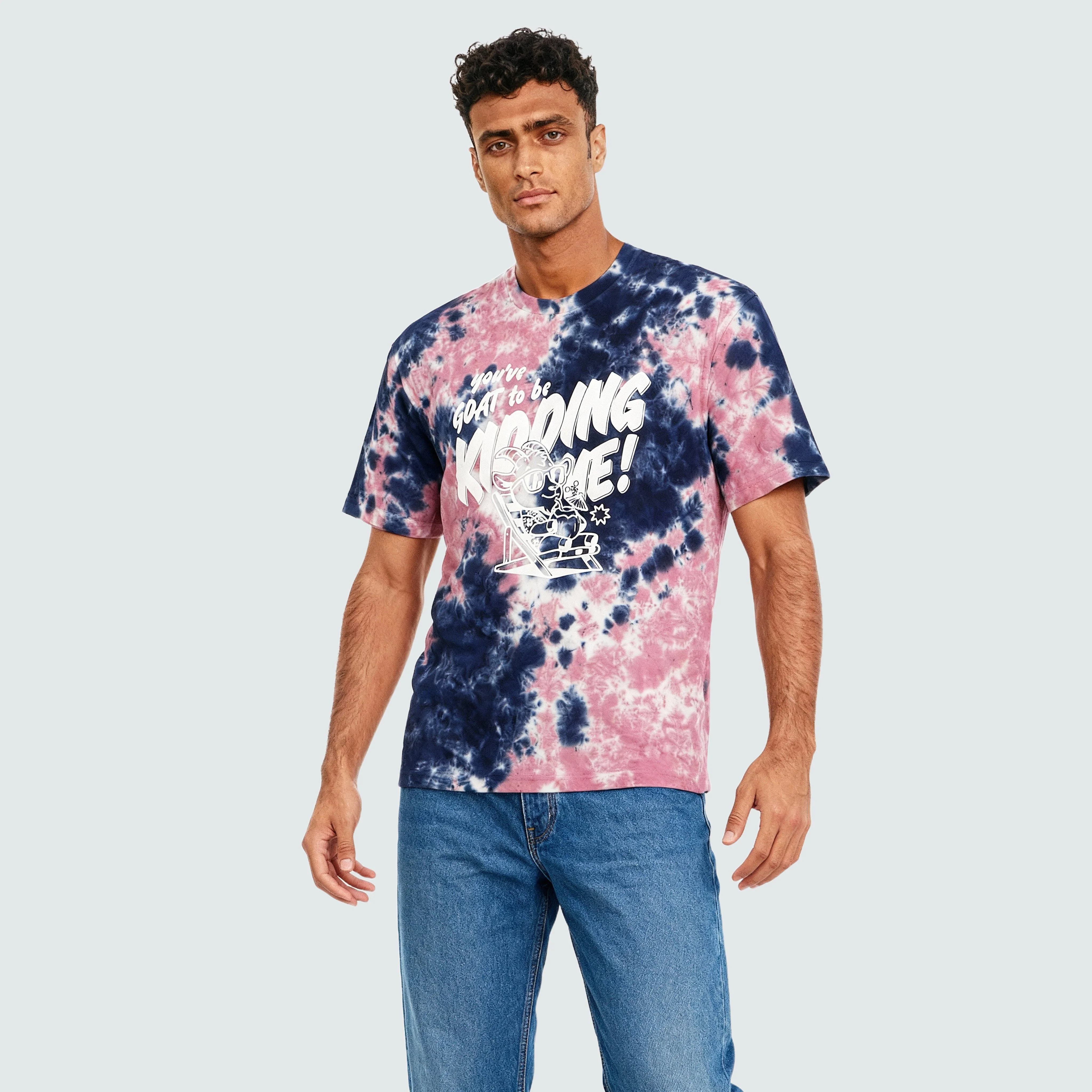 Cotton Tie and Dye Oversize Graphic T-Shirt - Image 5