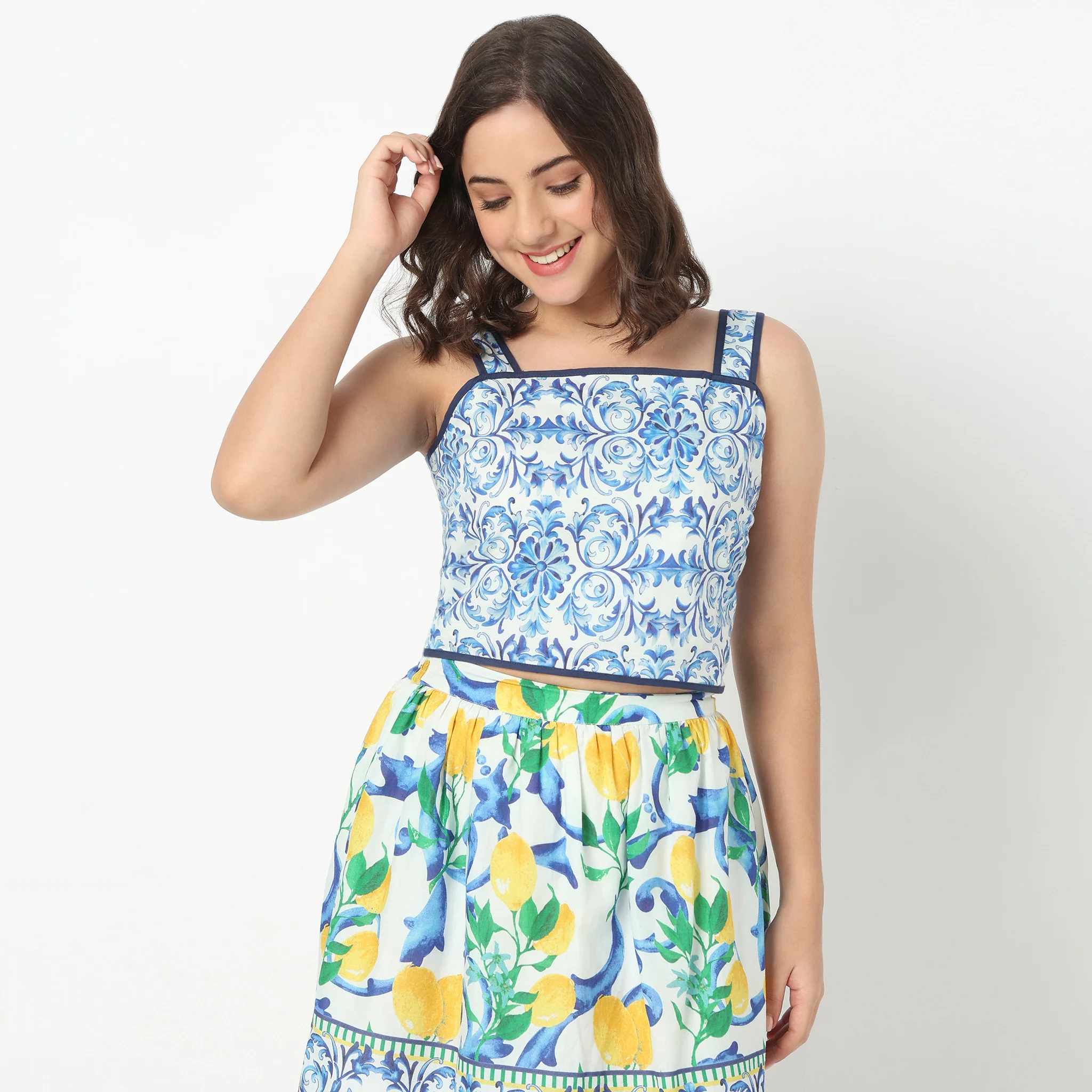 Cotton Tropical Cropped Betty Top - Image 2